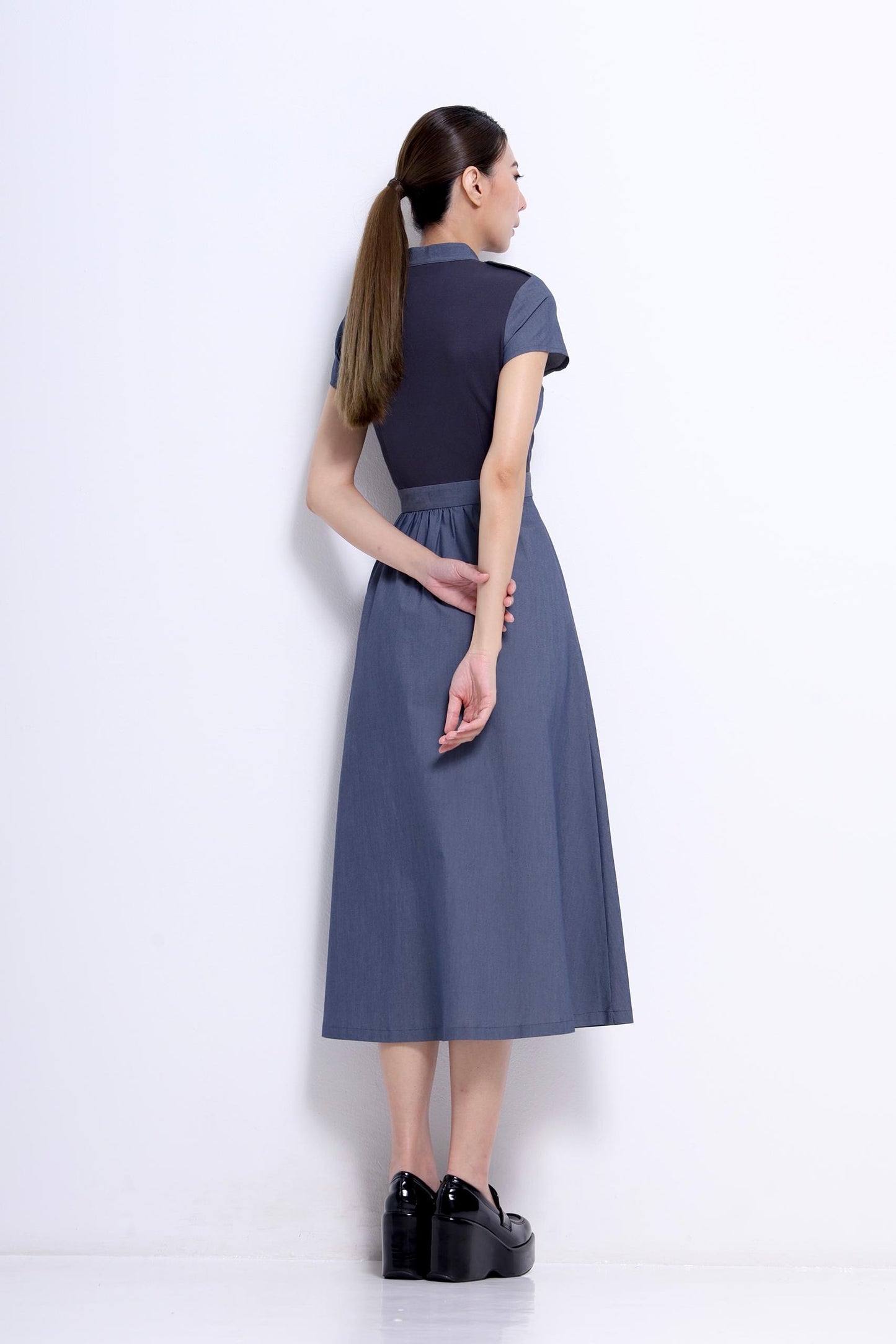Taia Aline Bi-Material Dress