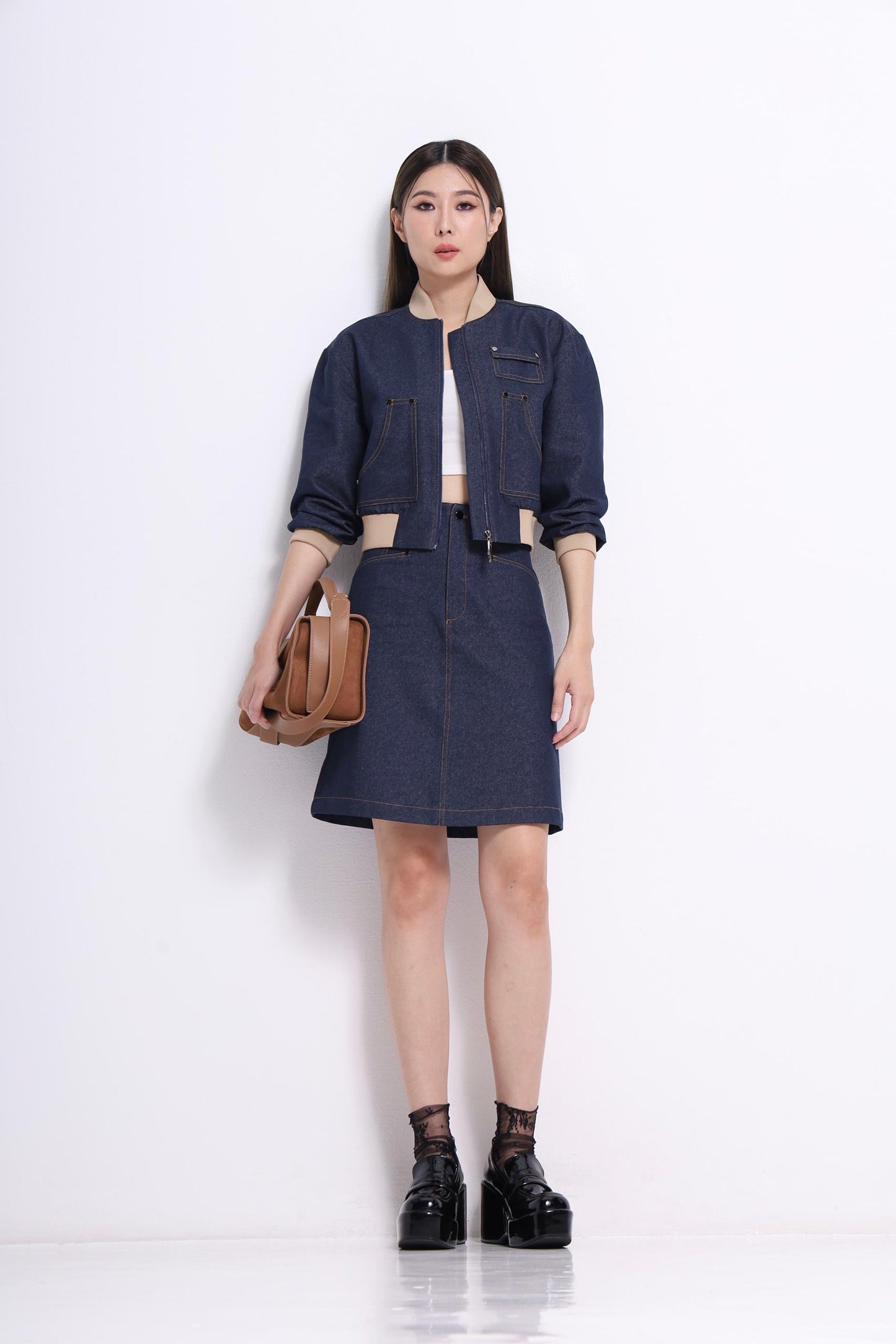 Zenda Denim Midi Skirt