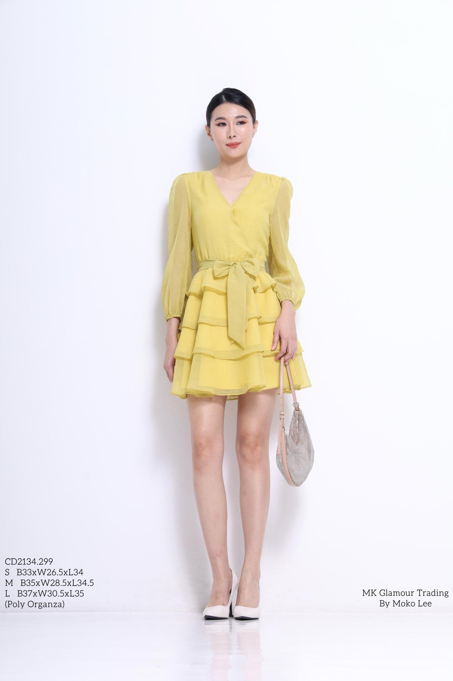 Celeste V-Neck Ruffles Midi Dress