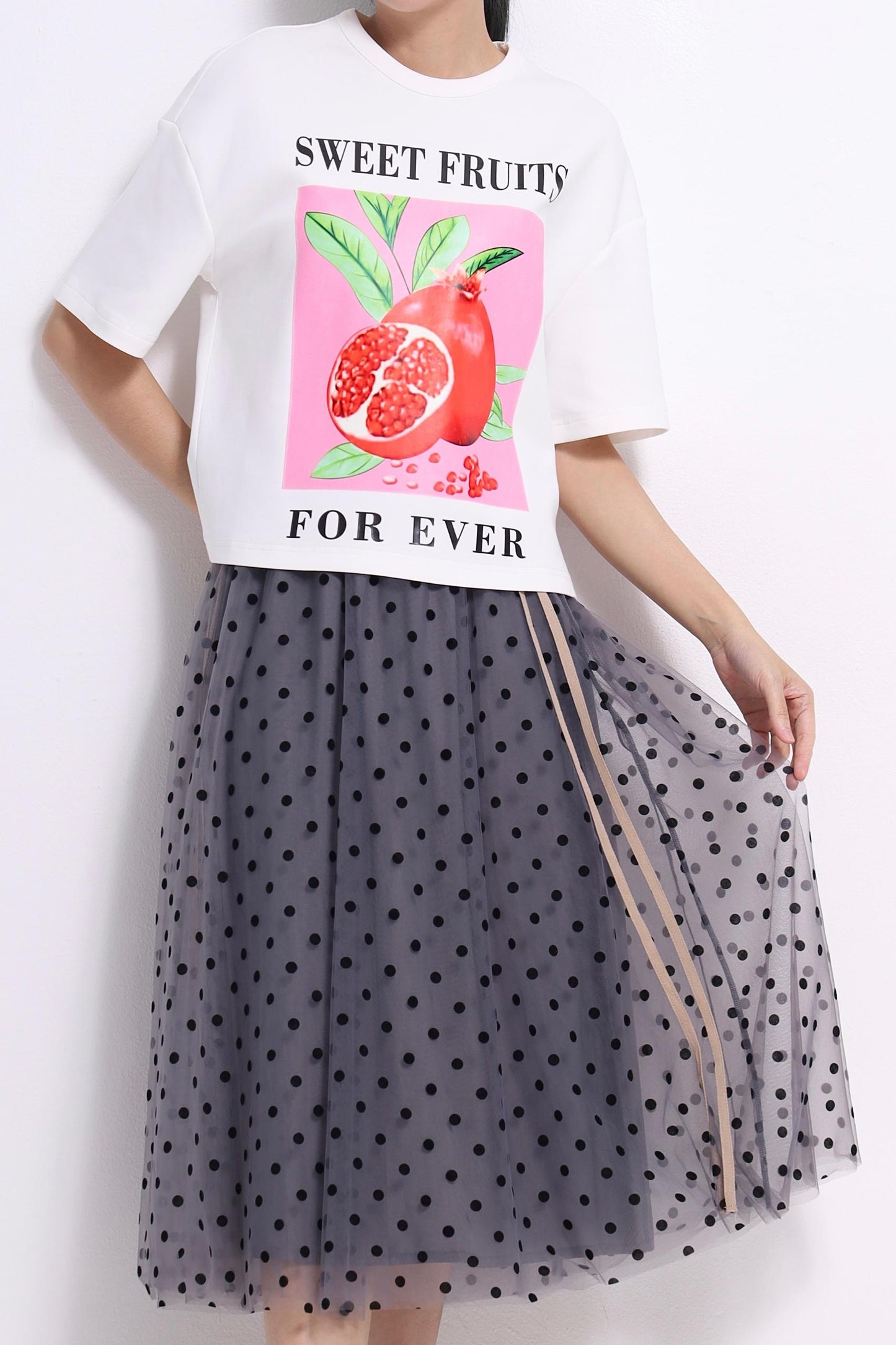 Pomegranate Printed Scuba Tee