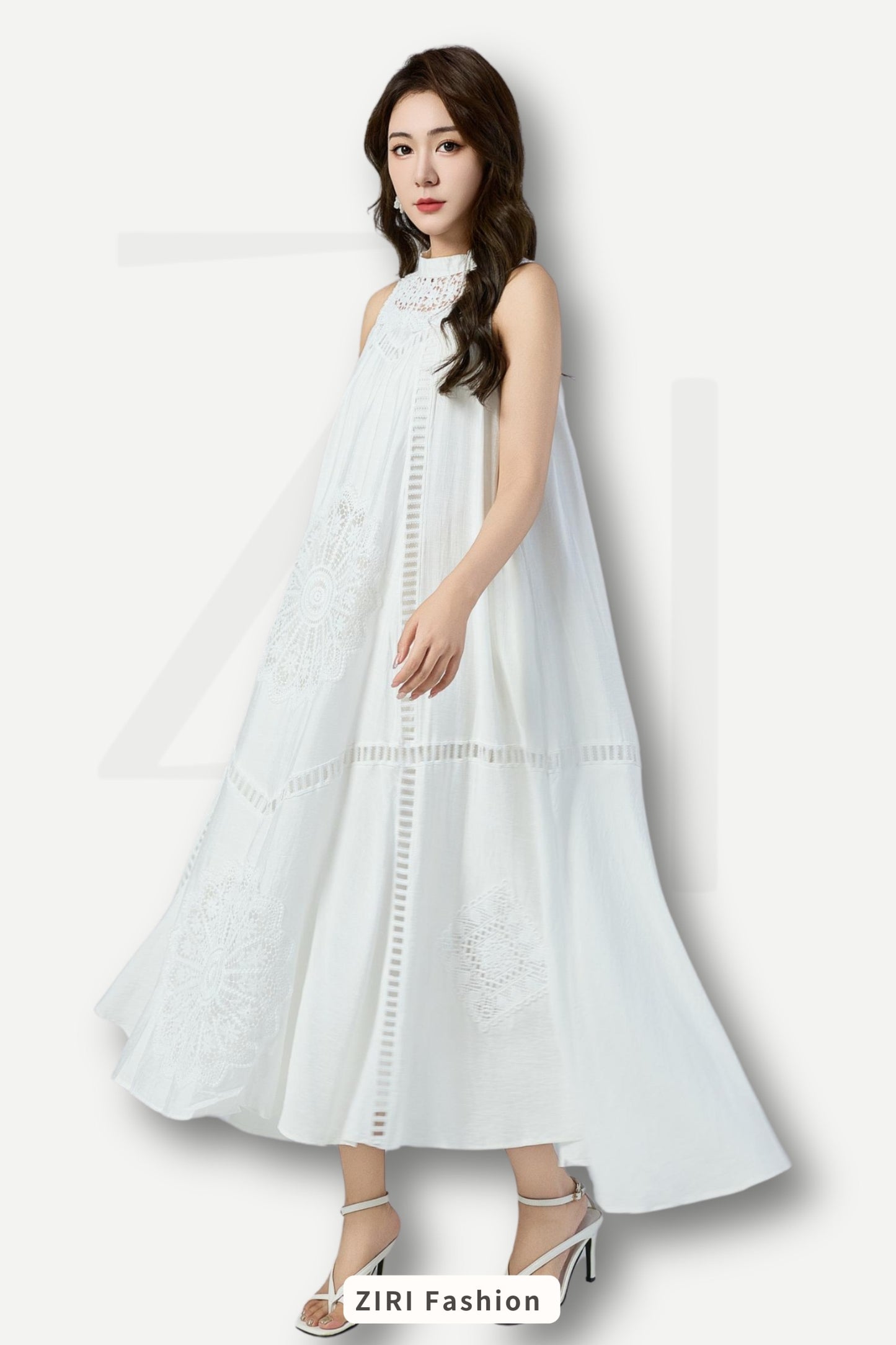 Ziri Broderie Tencel Dress