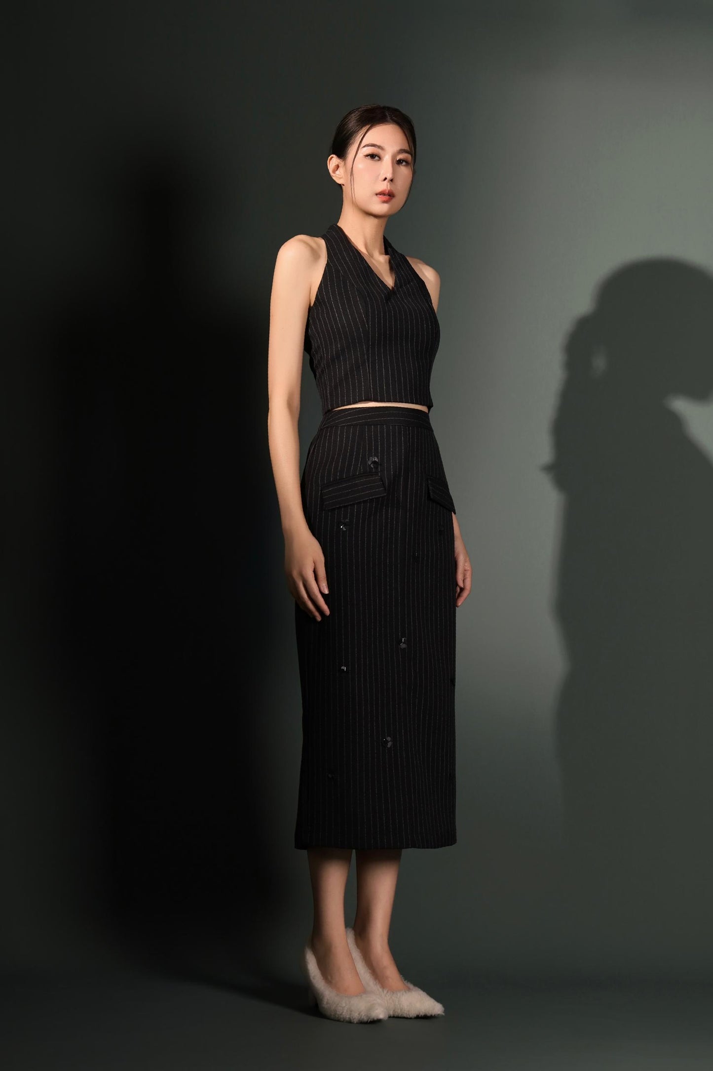 Tasha 3D Sequins Midaxi Skirt