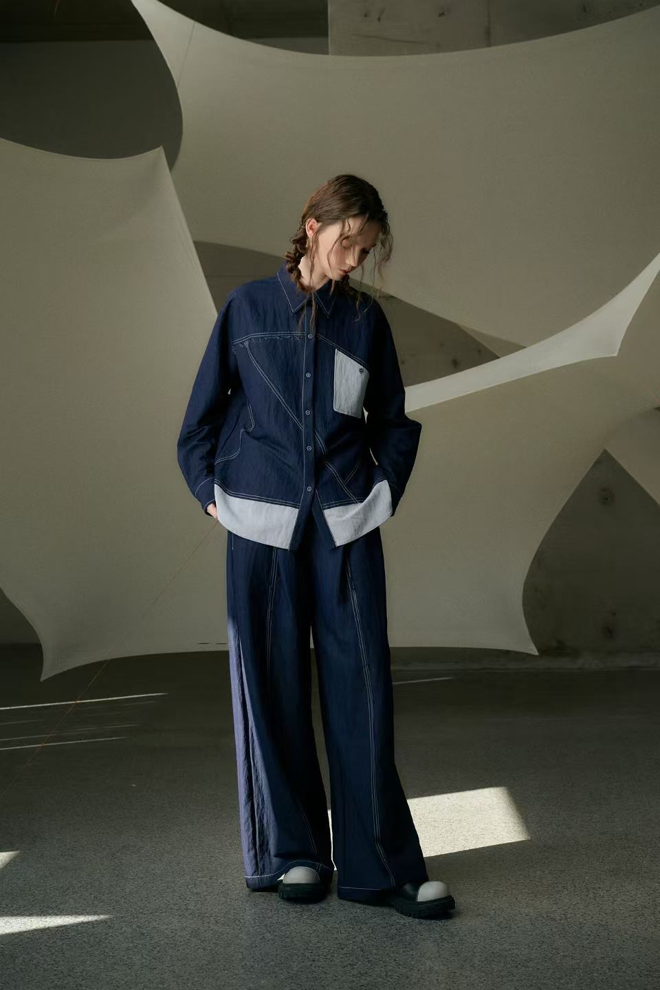 Blake Bicolor Wide Legged Pants
