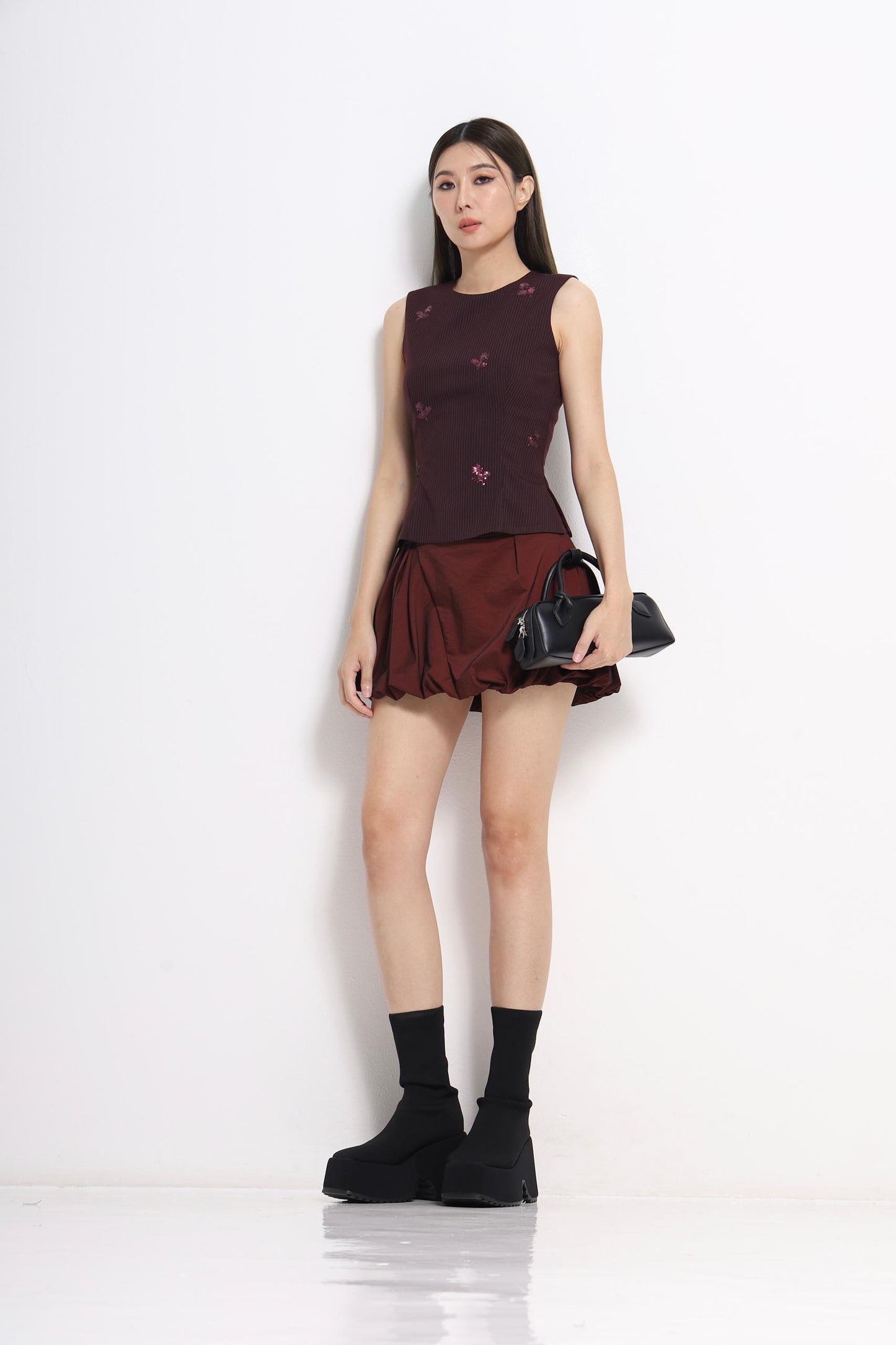 Talia Bubble Hem Mini Skirt