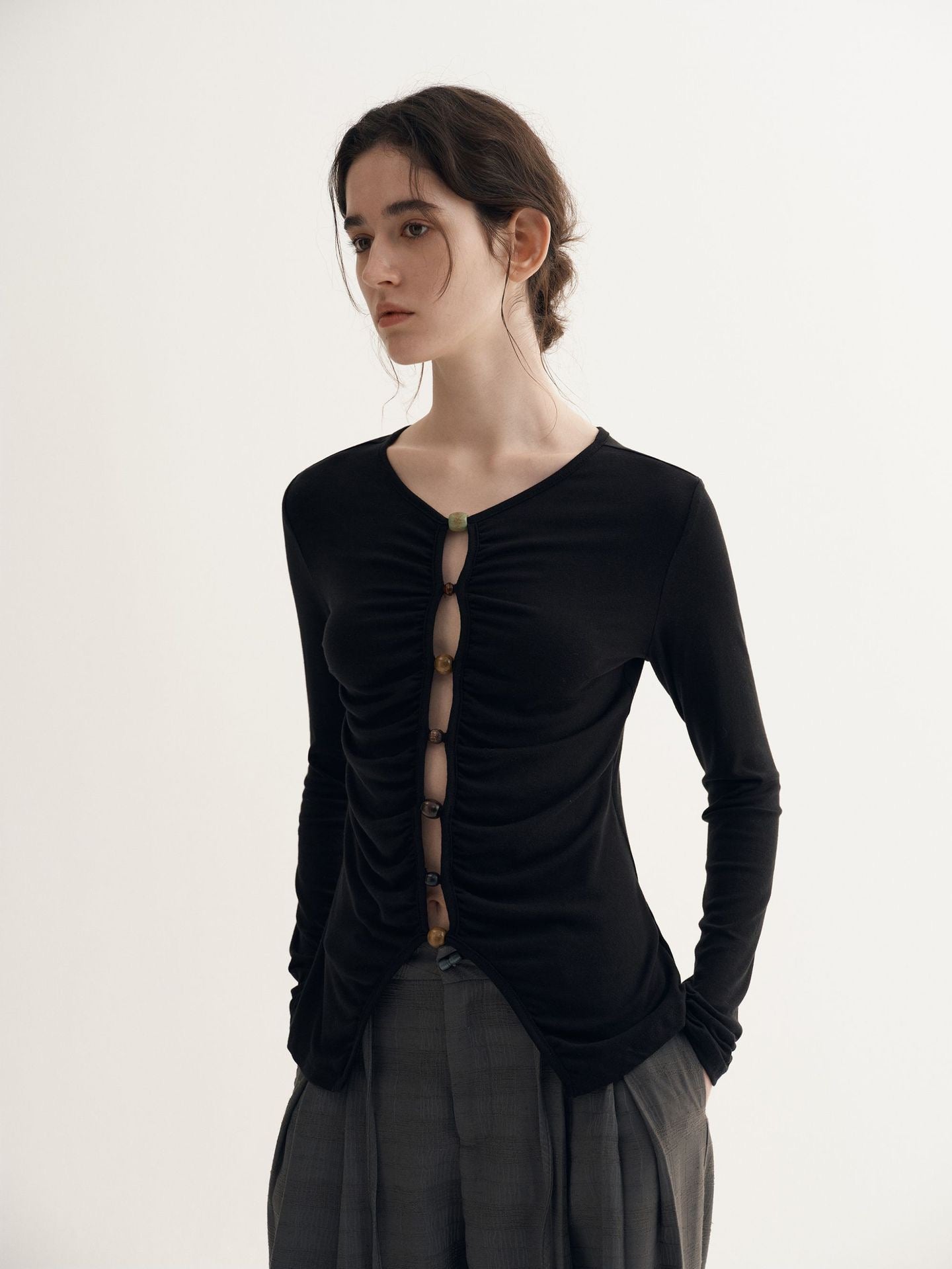 Sue Oriental Beads Knit Top