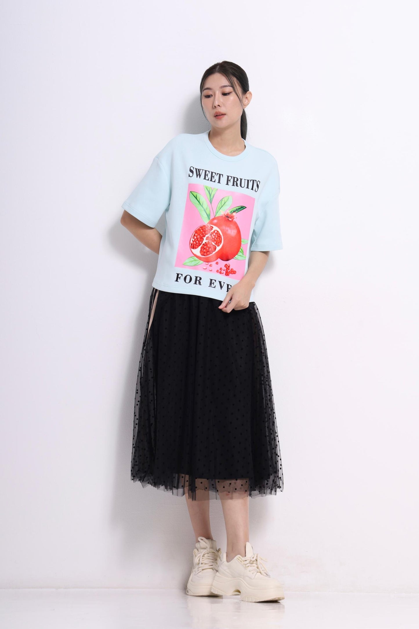Pomegranate Printed Scuba Tee