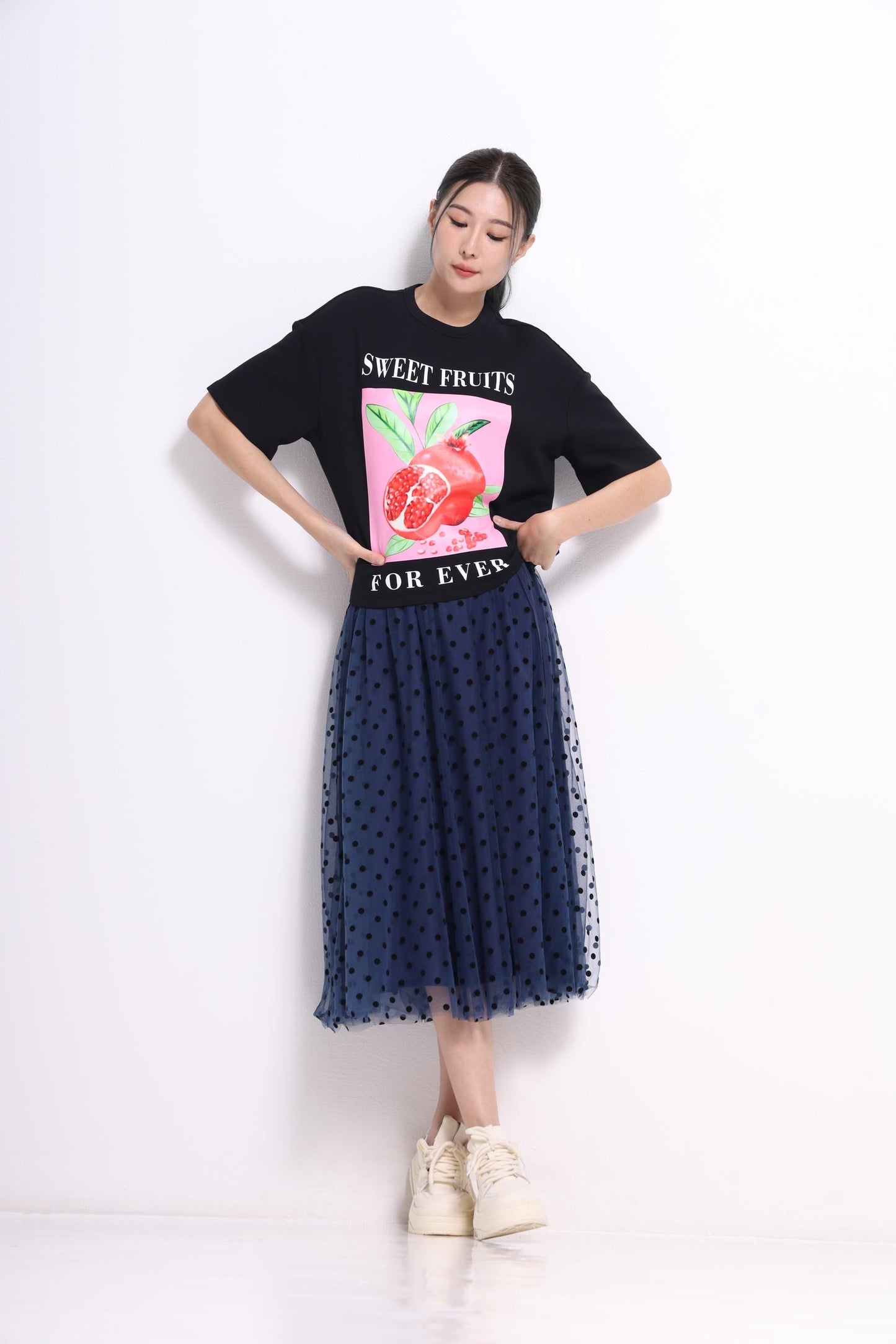 Pomegranate Printed Scuba Tee