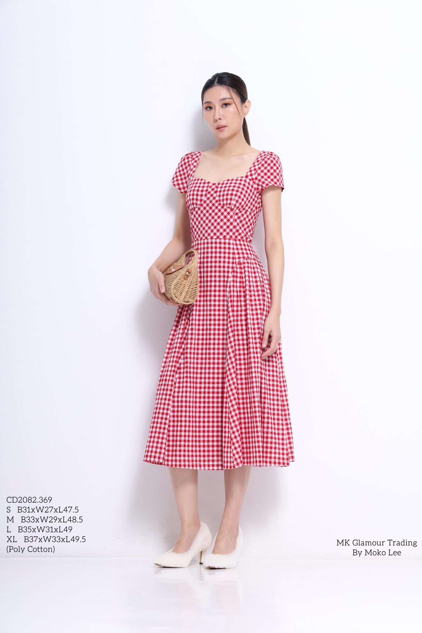 Elise Sweet Heart Checkered Dress