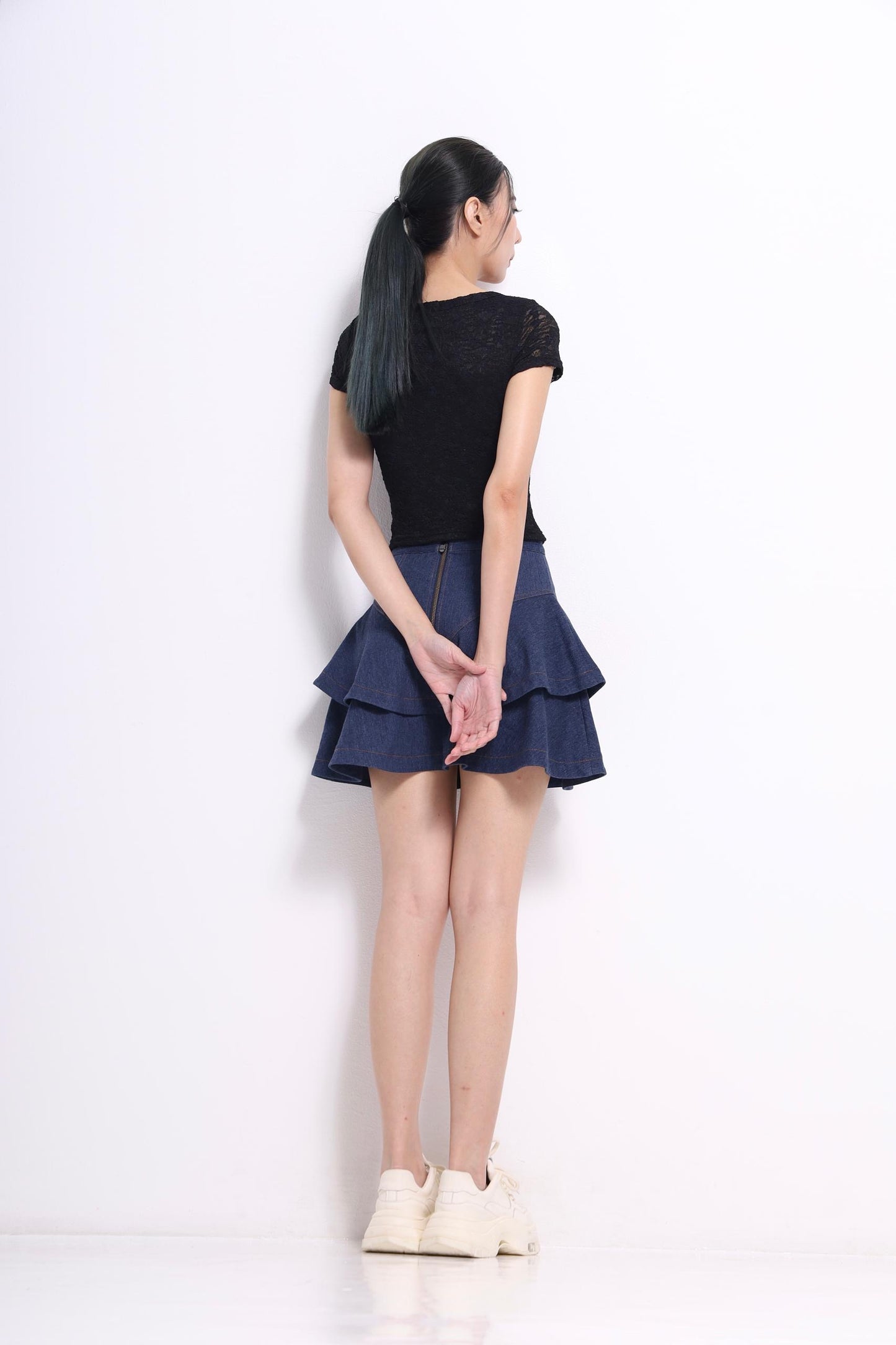Caroline Denim Layered Skirt