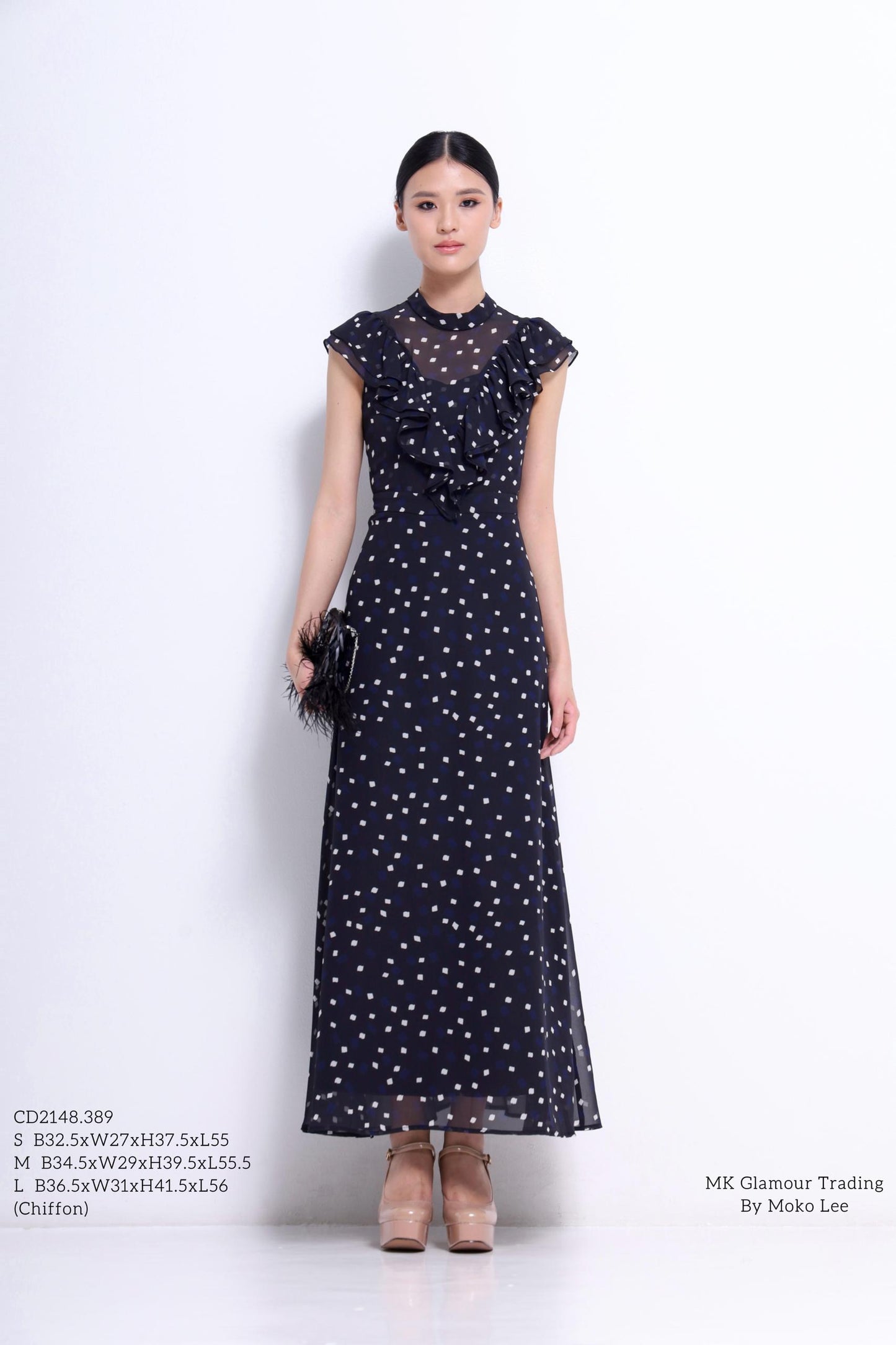 Dauphine Ruffle Chiffon Dress