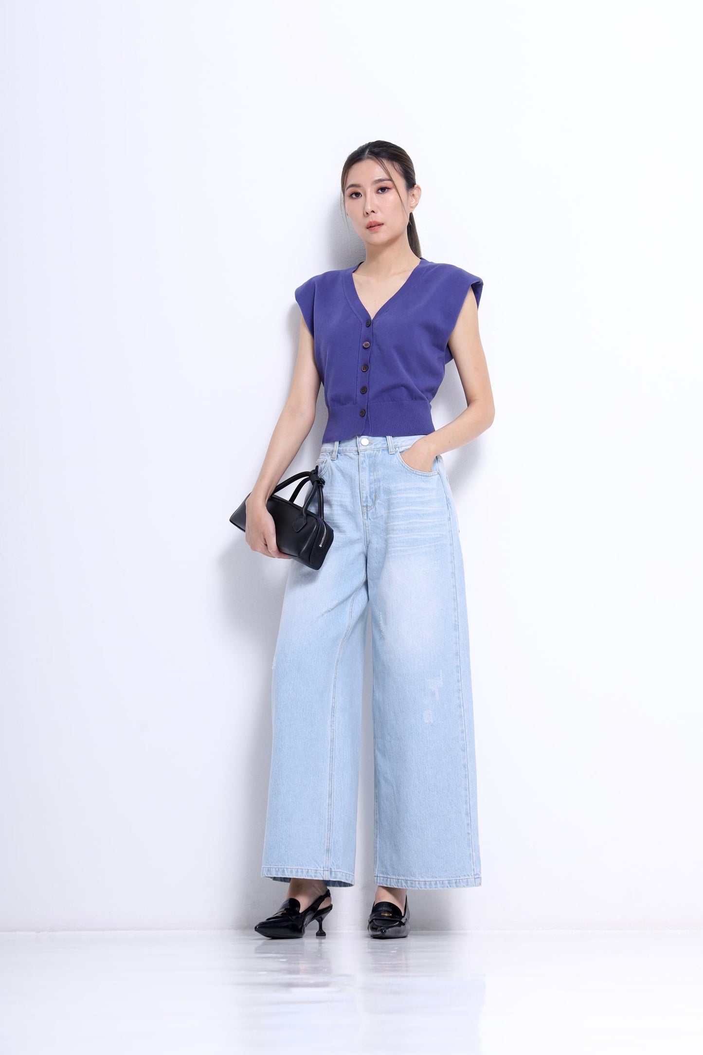 Josie Washed Denim Wide Legged Jeans