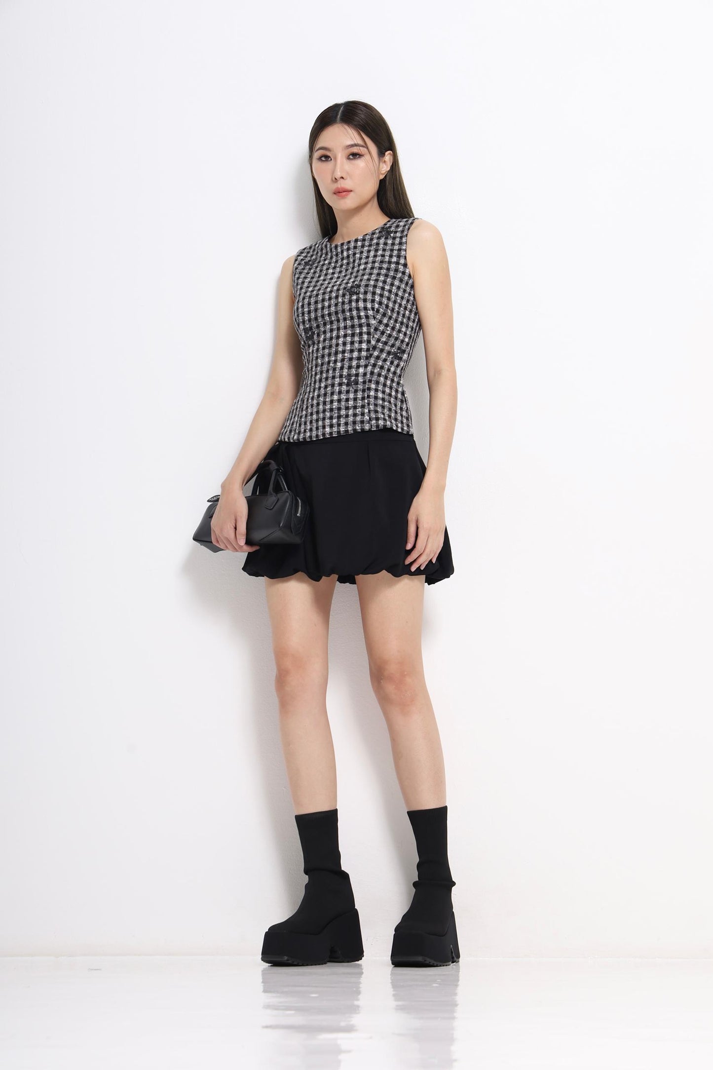 Talia Bubble Hem Mini Skirt