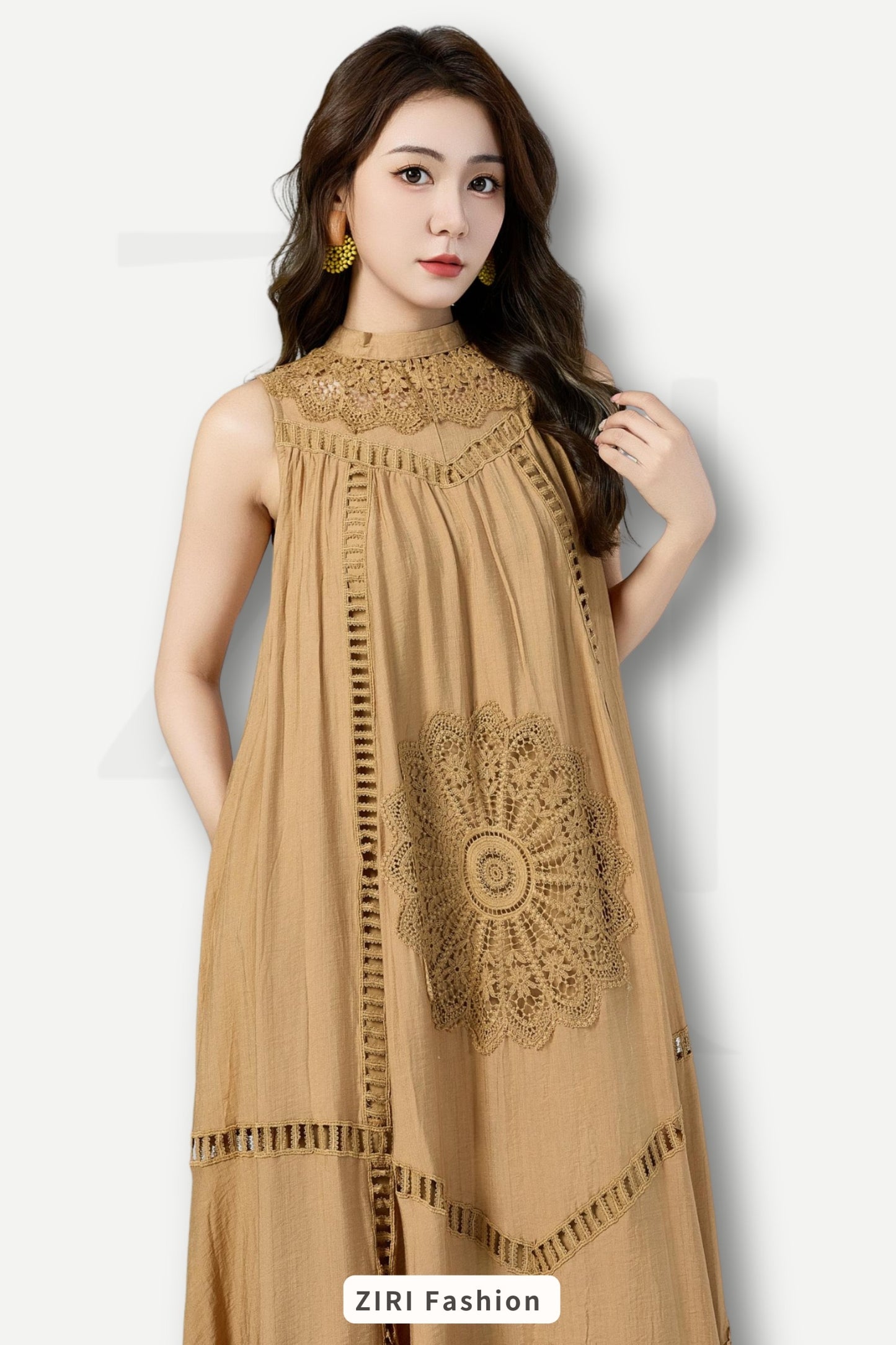 Ziri Broderie Tencel Dress