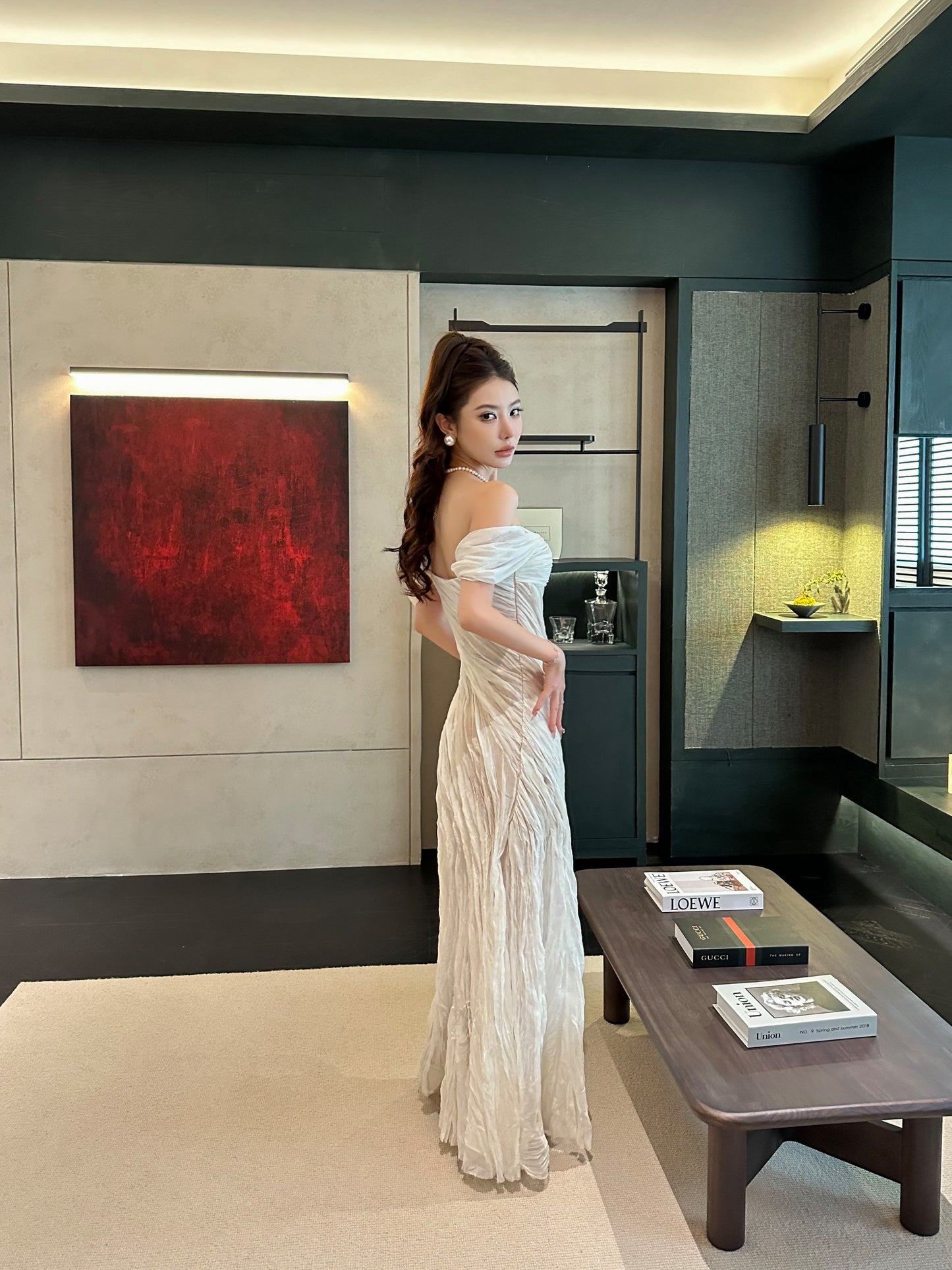 Venus Layered Evening Flare Dress