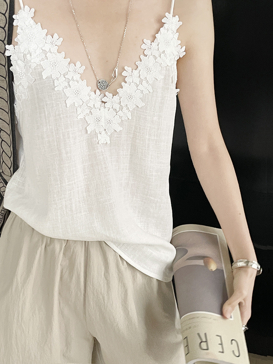 Hoo Lace V-Neck Camisole