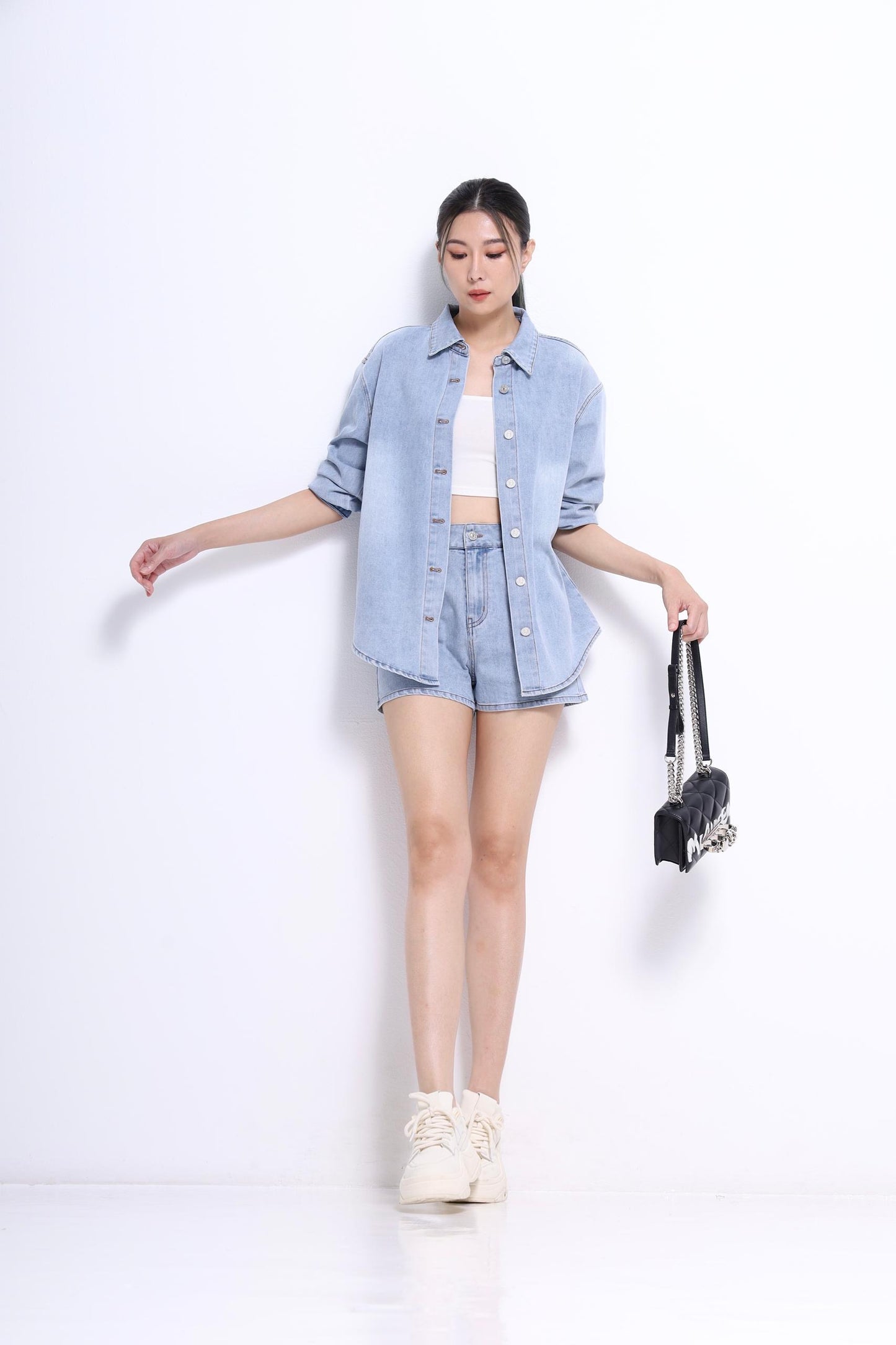 Mandy Washed Denim Shorts