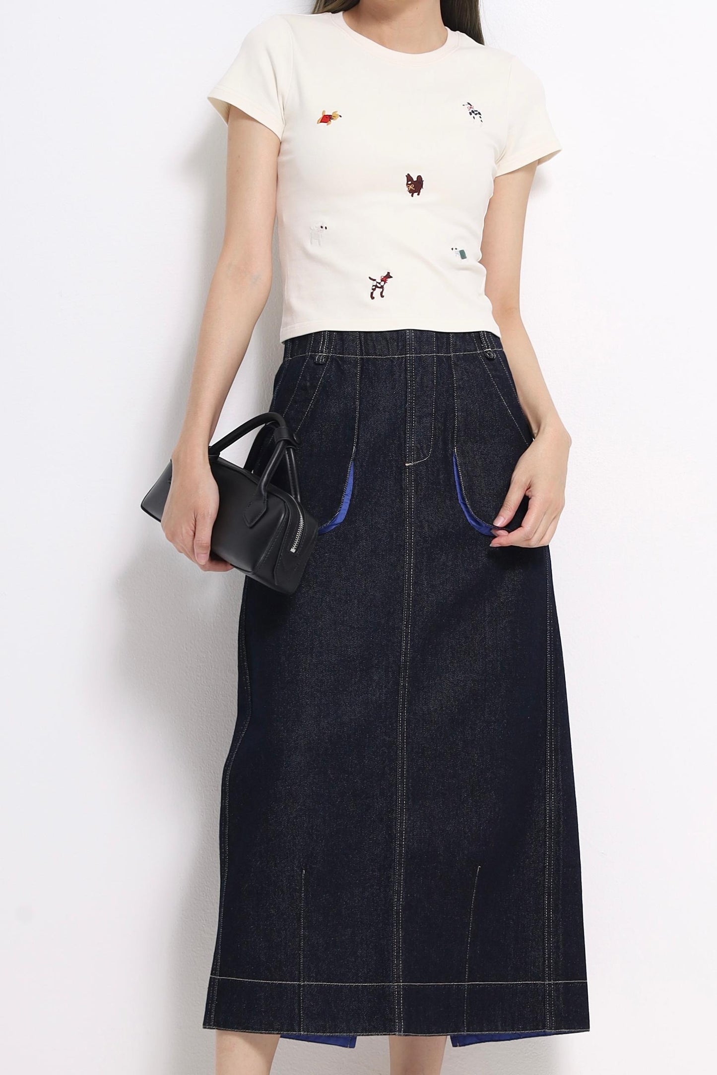 Denise Bicolor Denim Skirt
