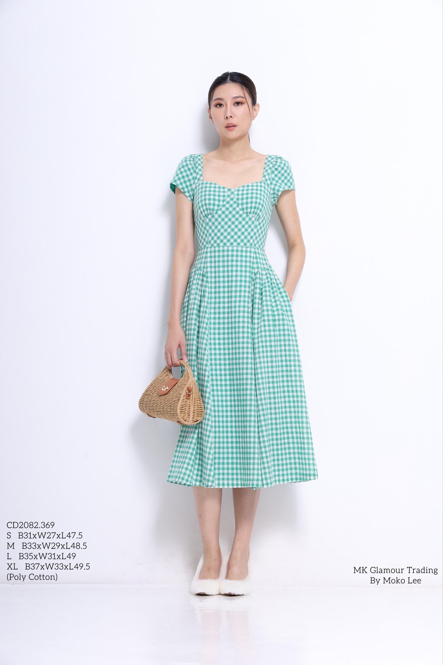 Elise Sweet Heart Checkered Dress