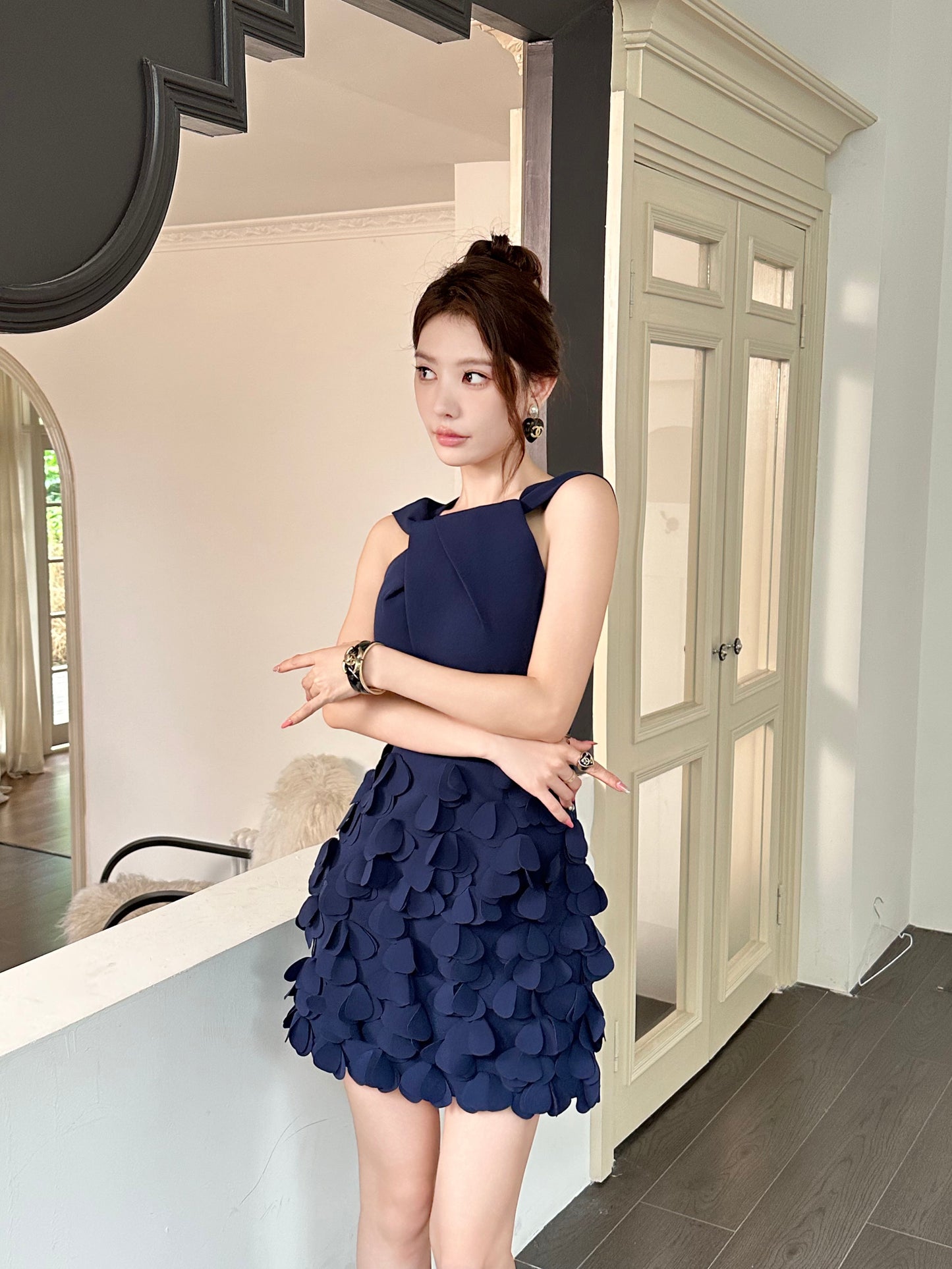 Mandy Petals Open Back Dress