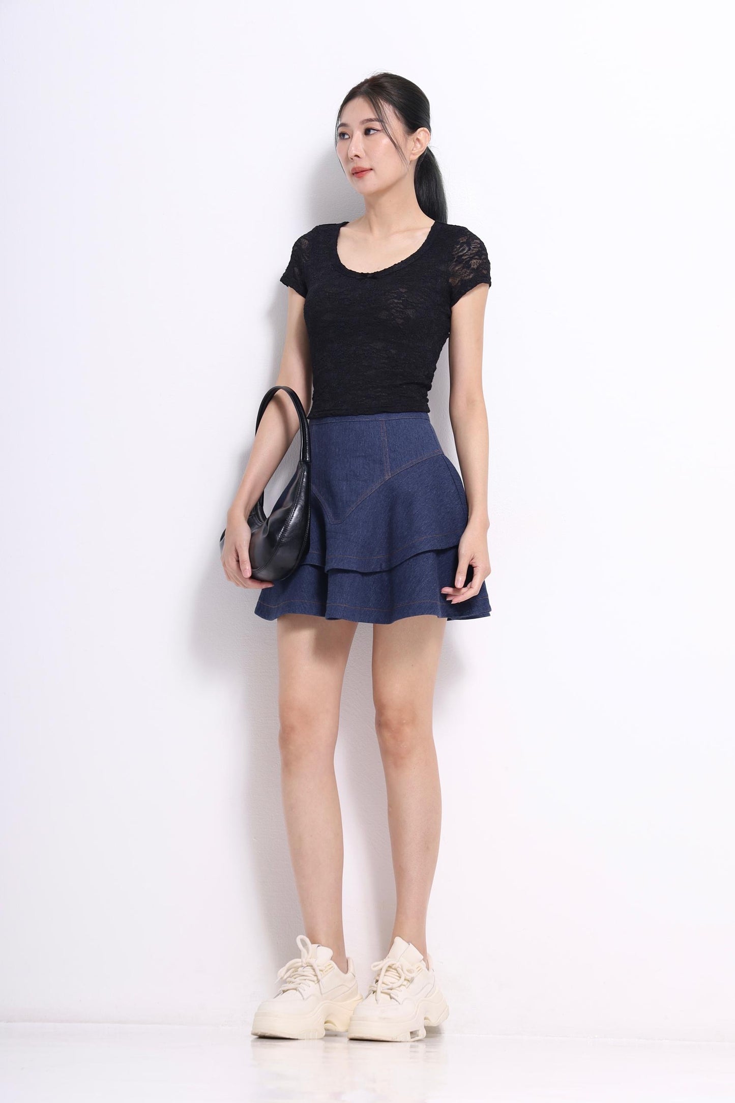 Caroline Denim Layered Skirt