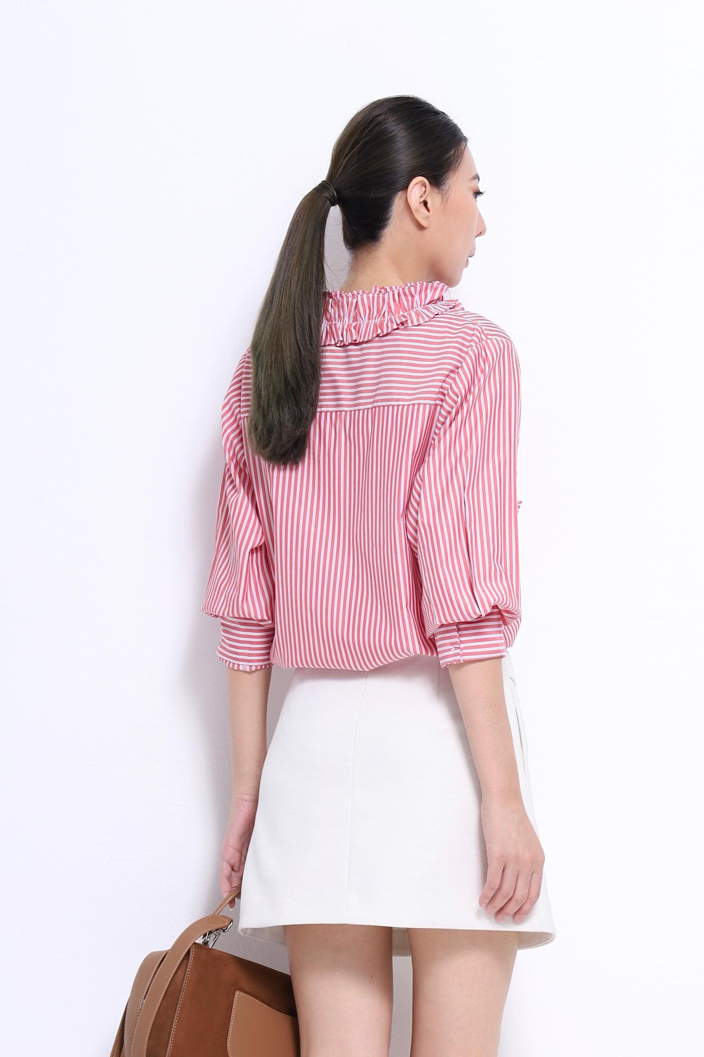 Hara Ruffle Collar Top