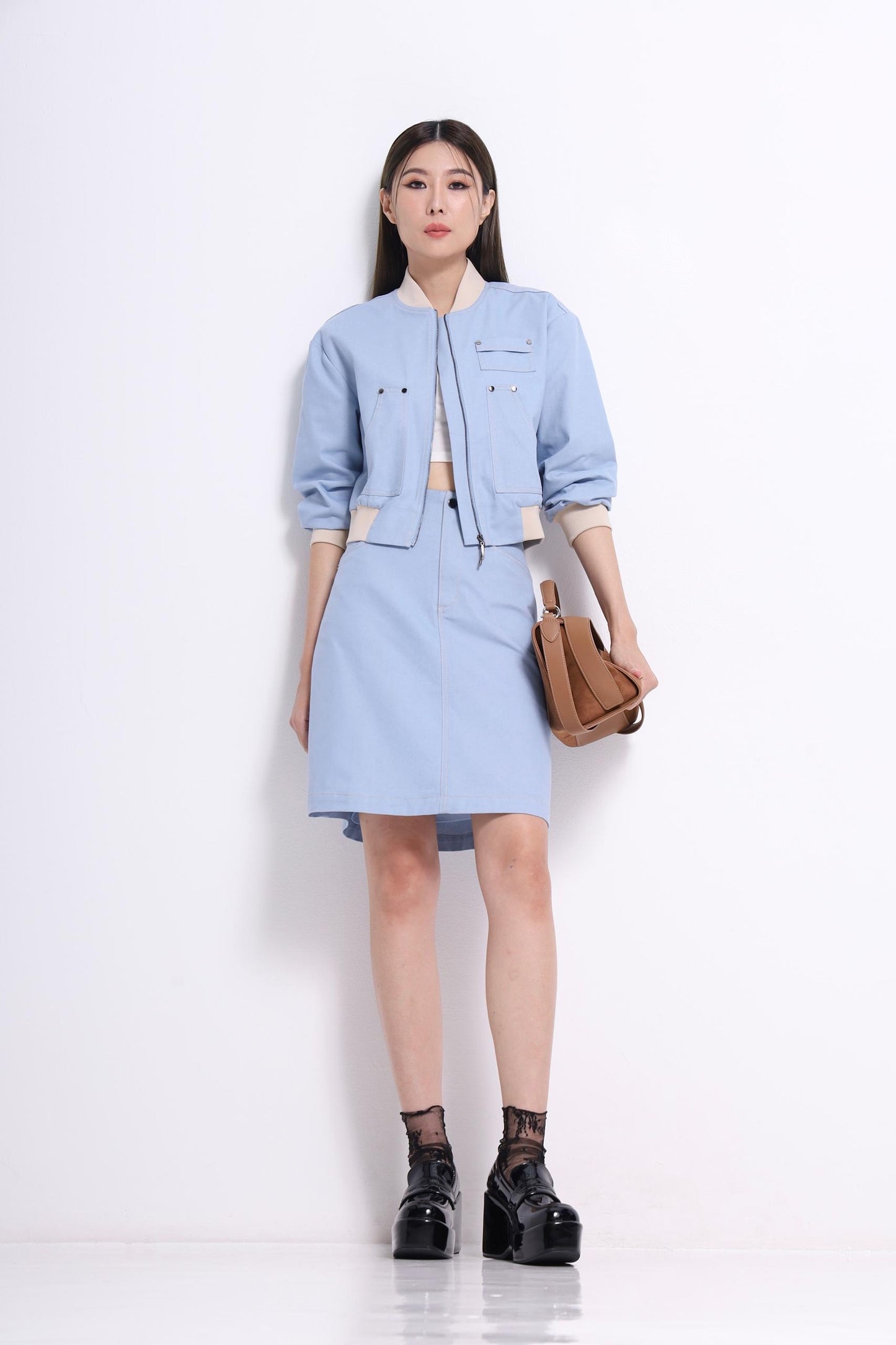 Zenda Denim Midi Skirt