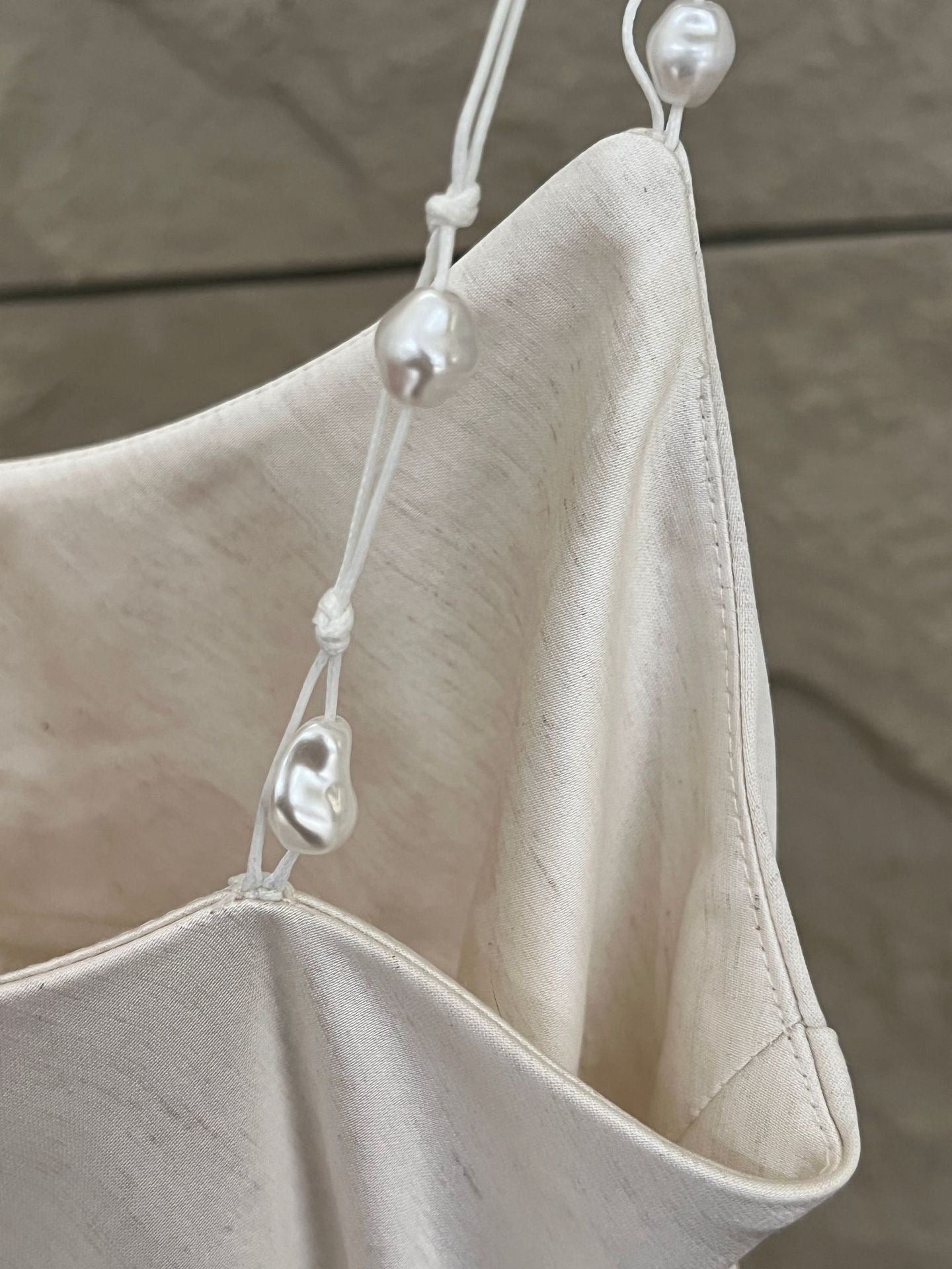 Niya Satin Dress with Pearl Strap