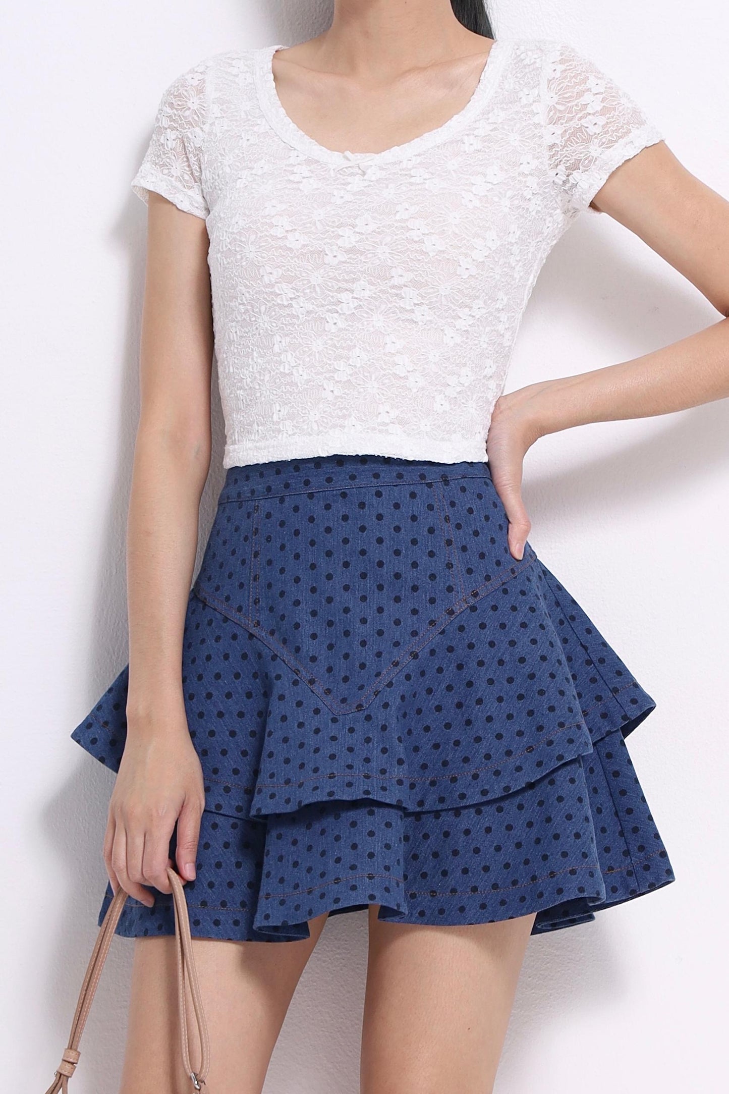 Caroline Denim Layered Skirt