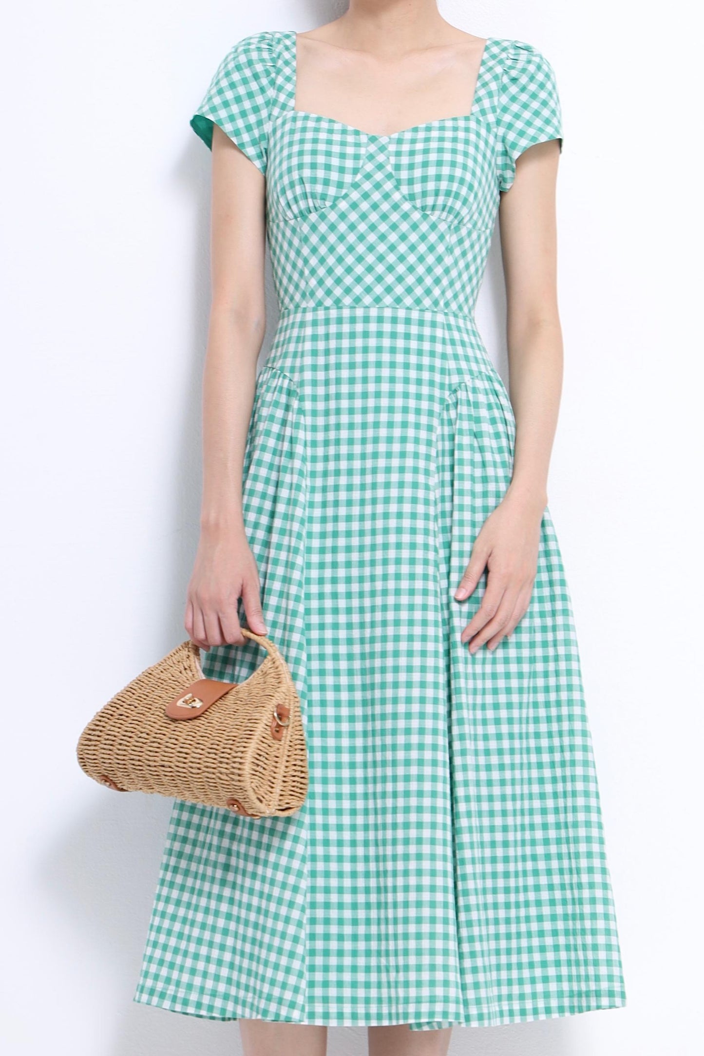 Elise Sweet Heart Checkered Dress
