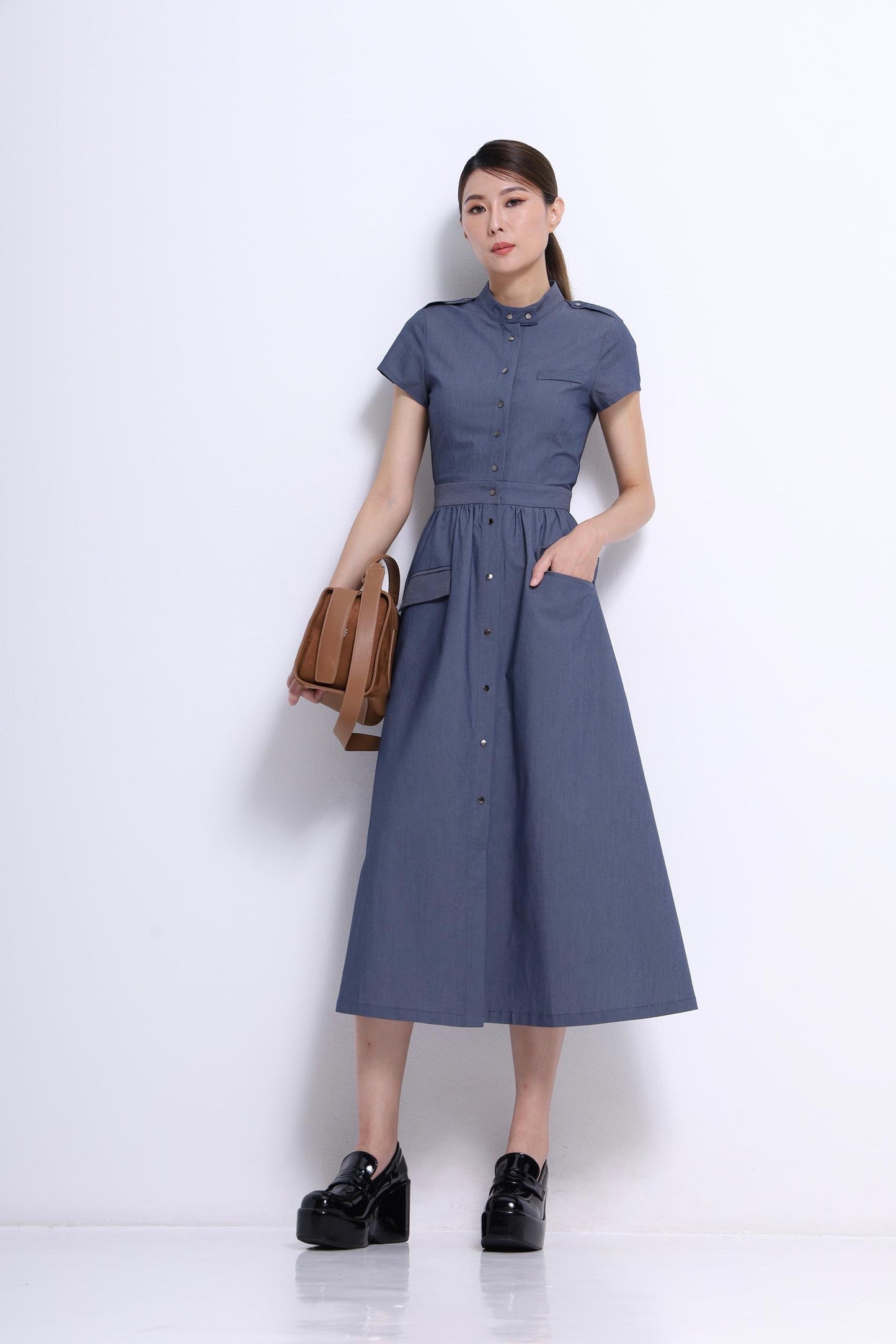 Taia Aline Bi-Material Dress