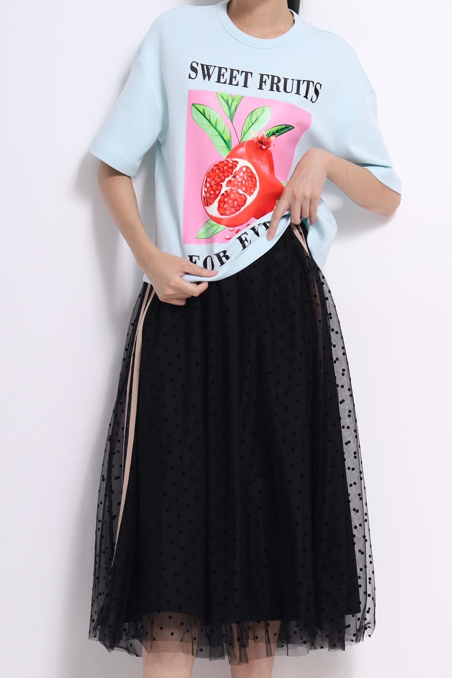 Pomegranate Printed Scuba Tee