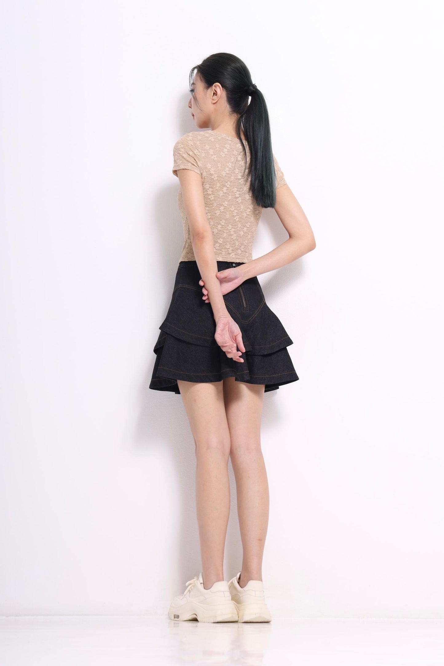 Caroline Denim Layered Skirt