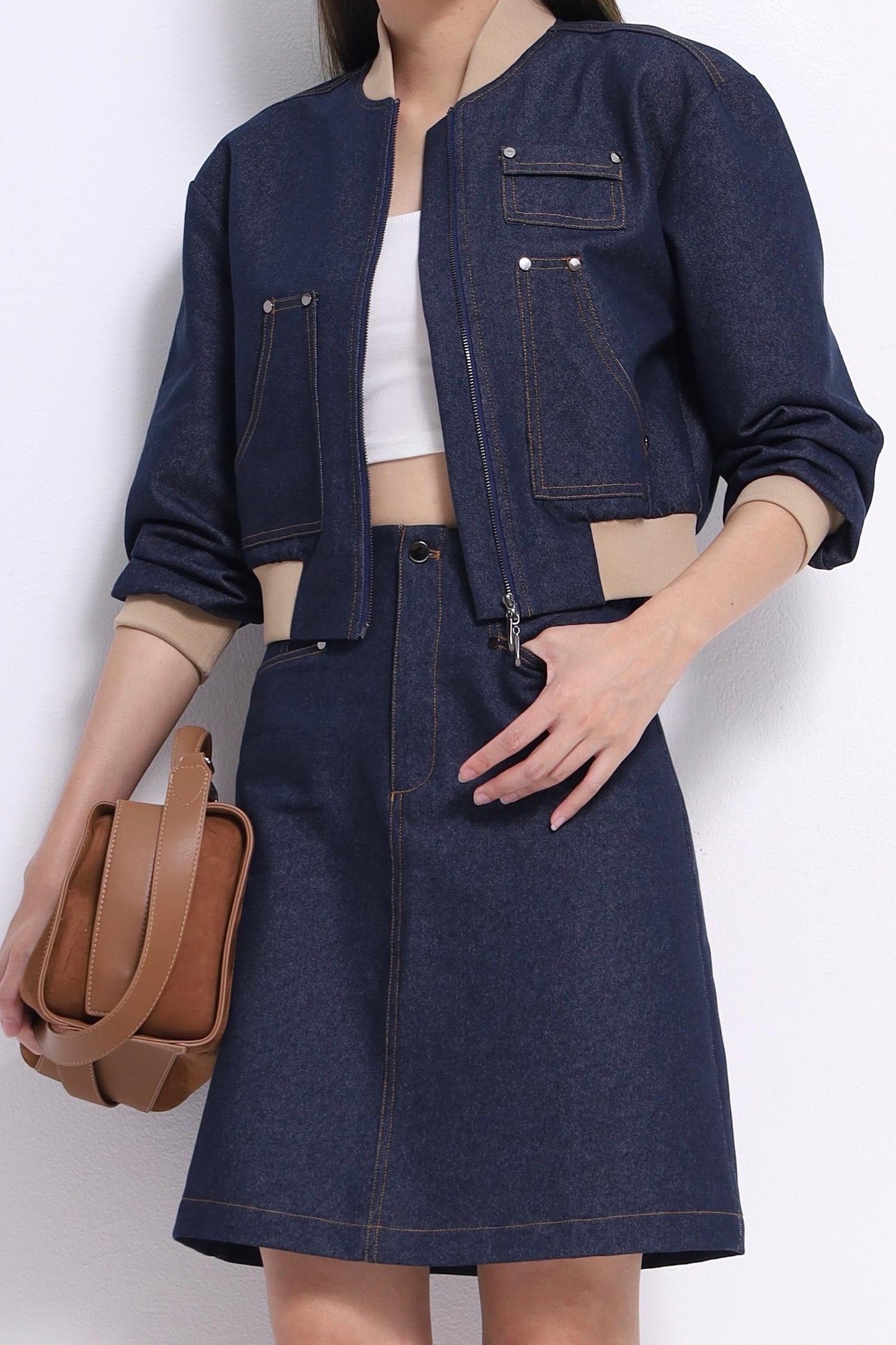 Zenda Denim Midi Skirt
