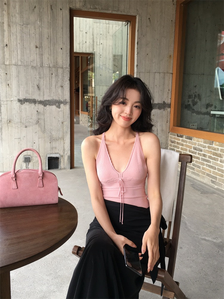 Kylie V-Neck Knit Tank Top