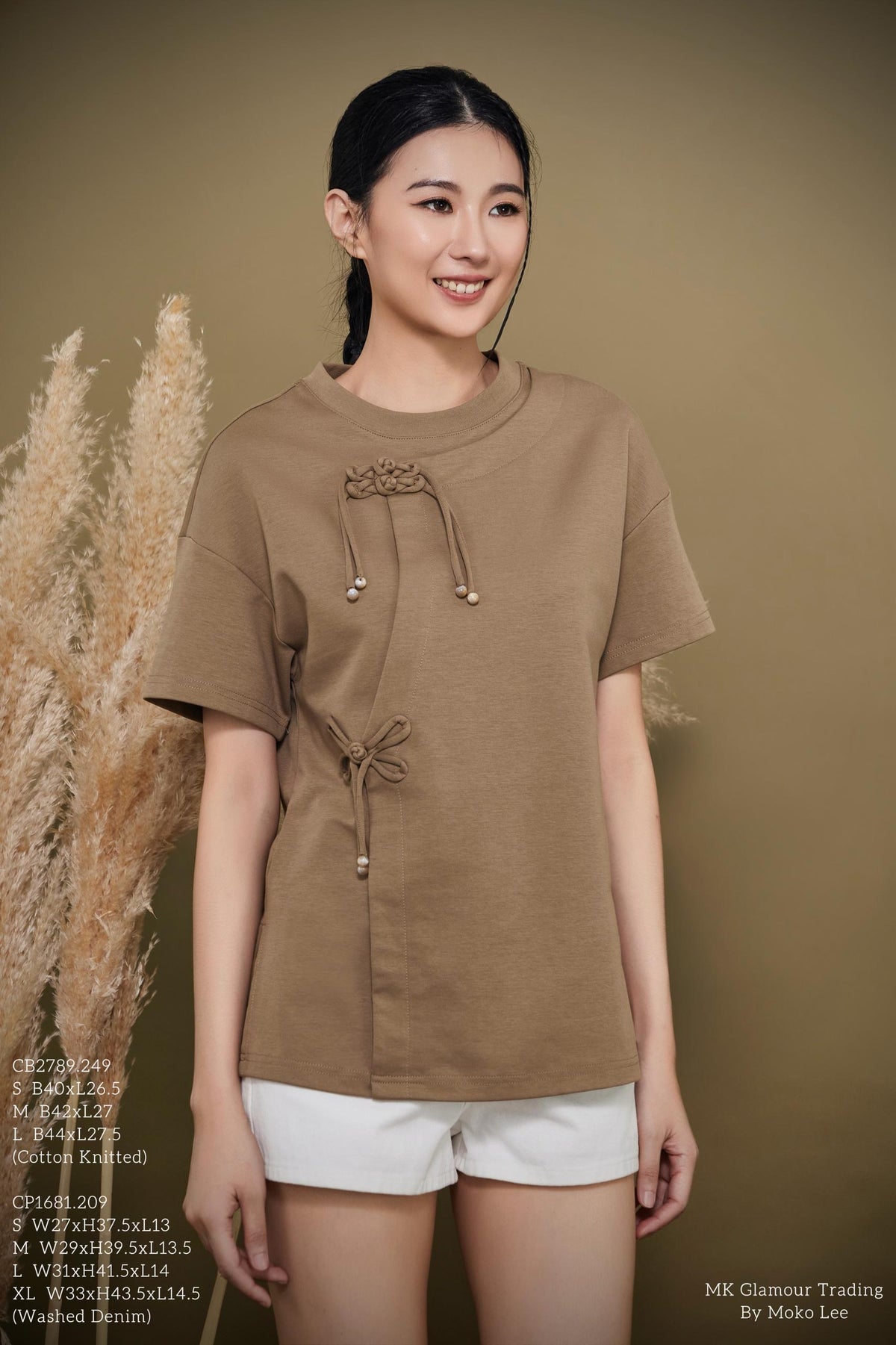Zhu Orient Button Oversized Tee