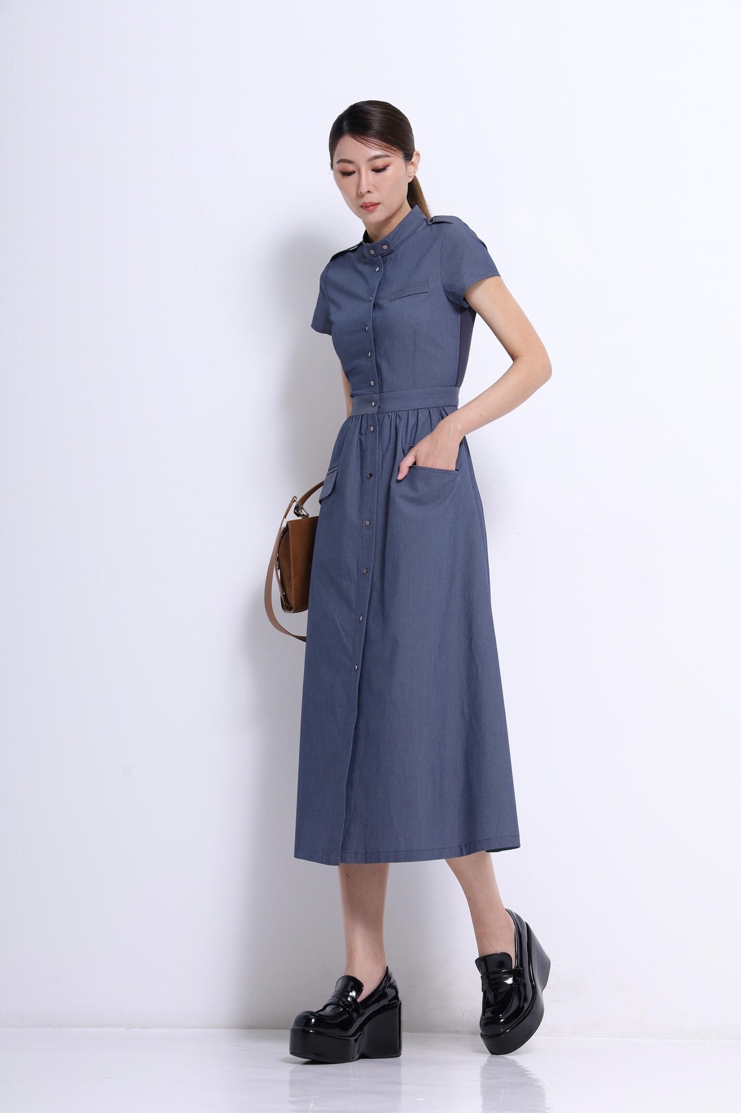Taia Aline Bi-Material Dress