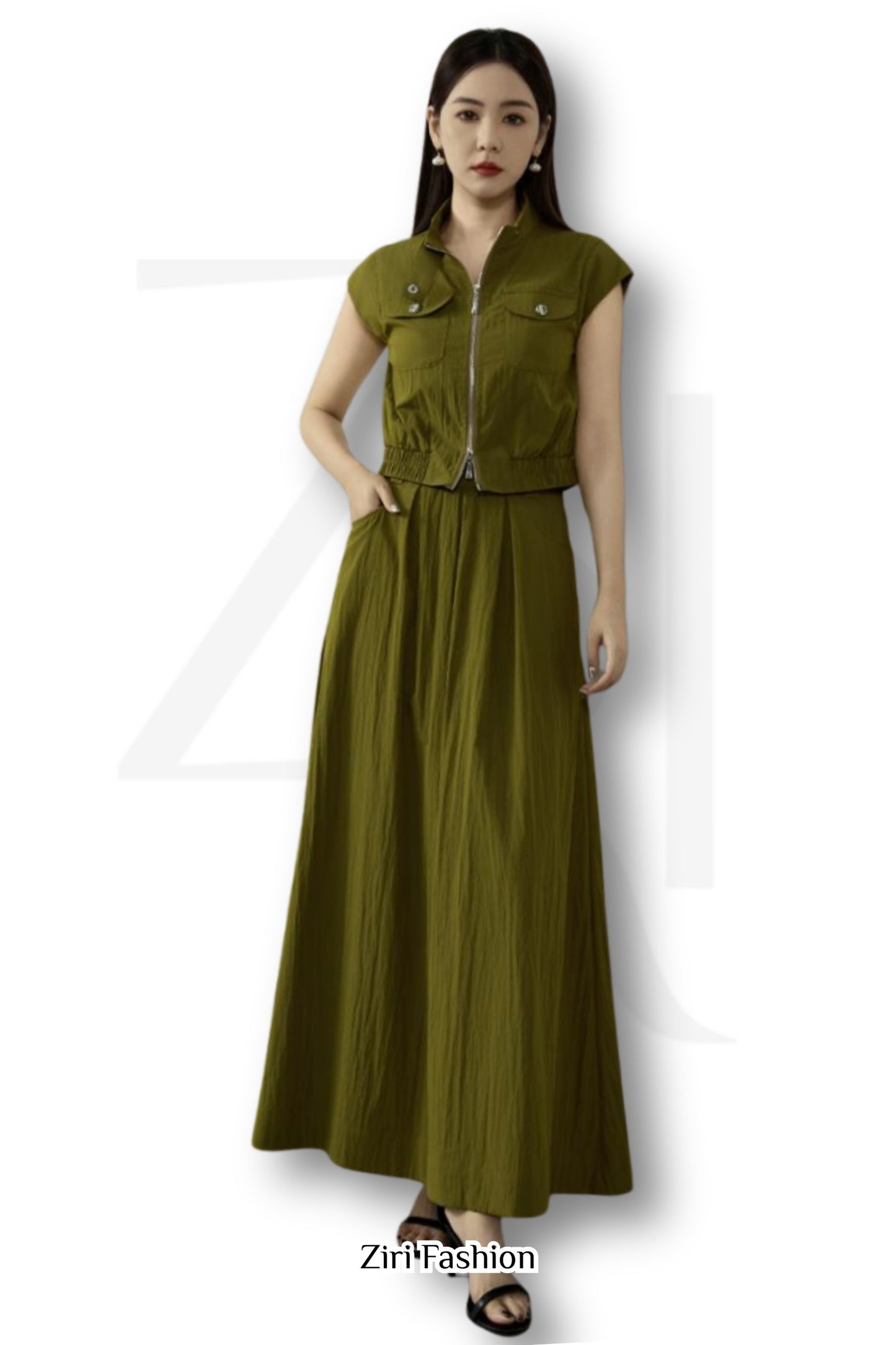 Ziri A-line Maxi Skirt