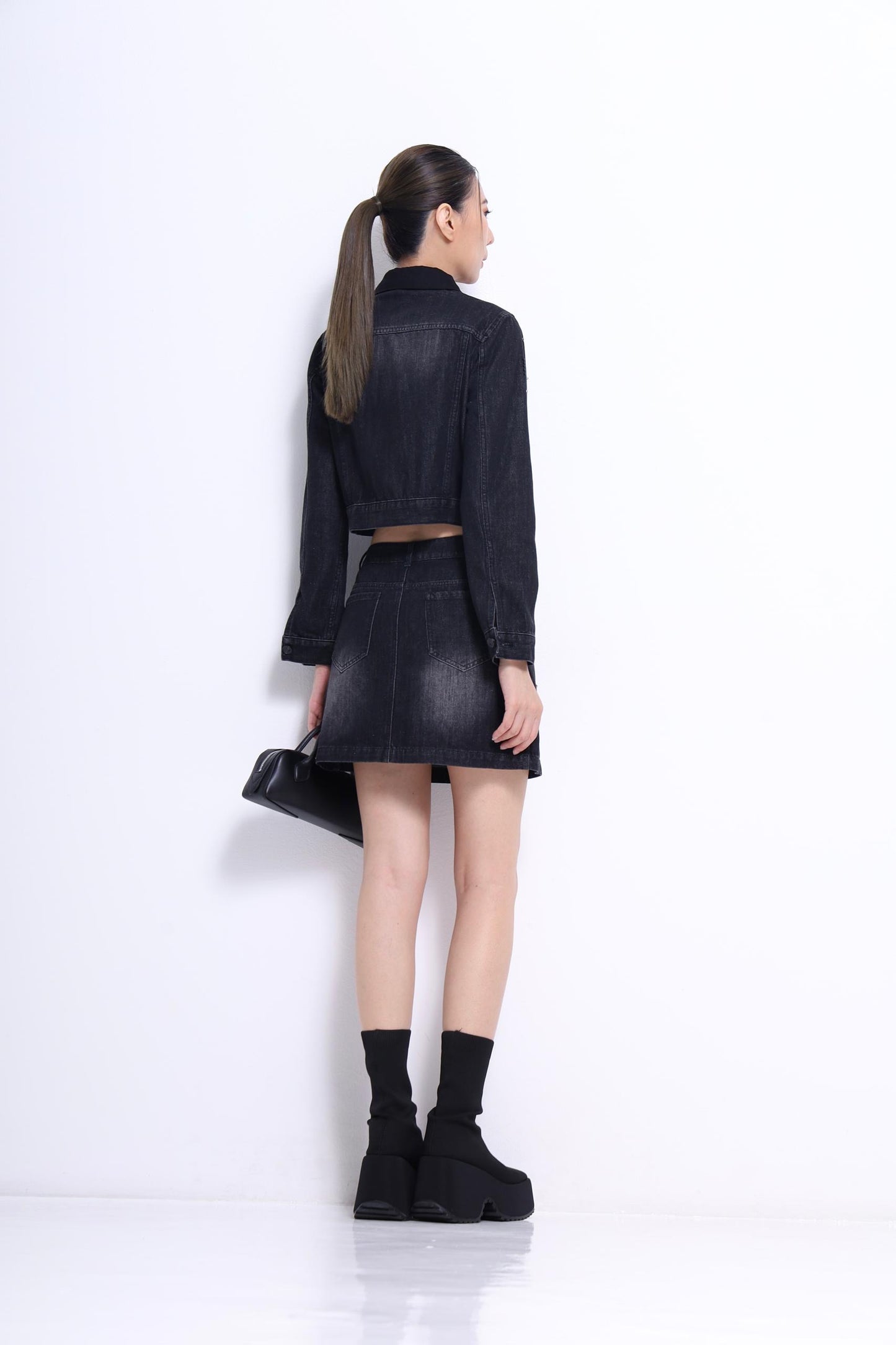 Anna Embellished Denim Mini Skirt