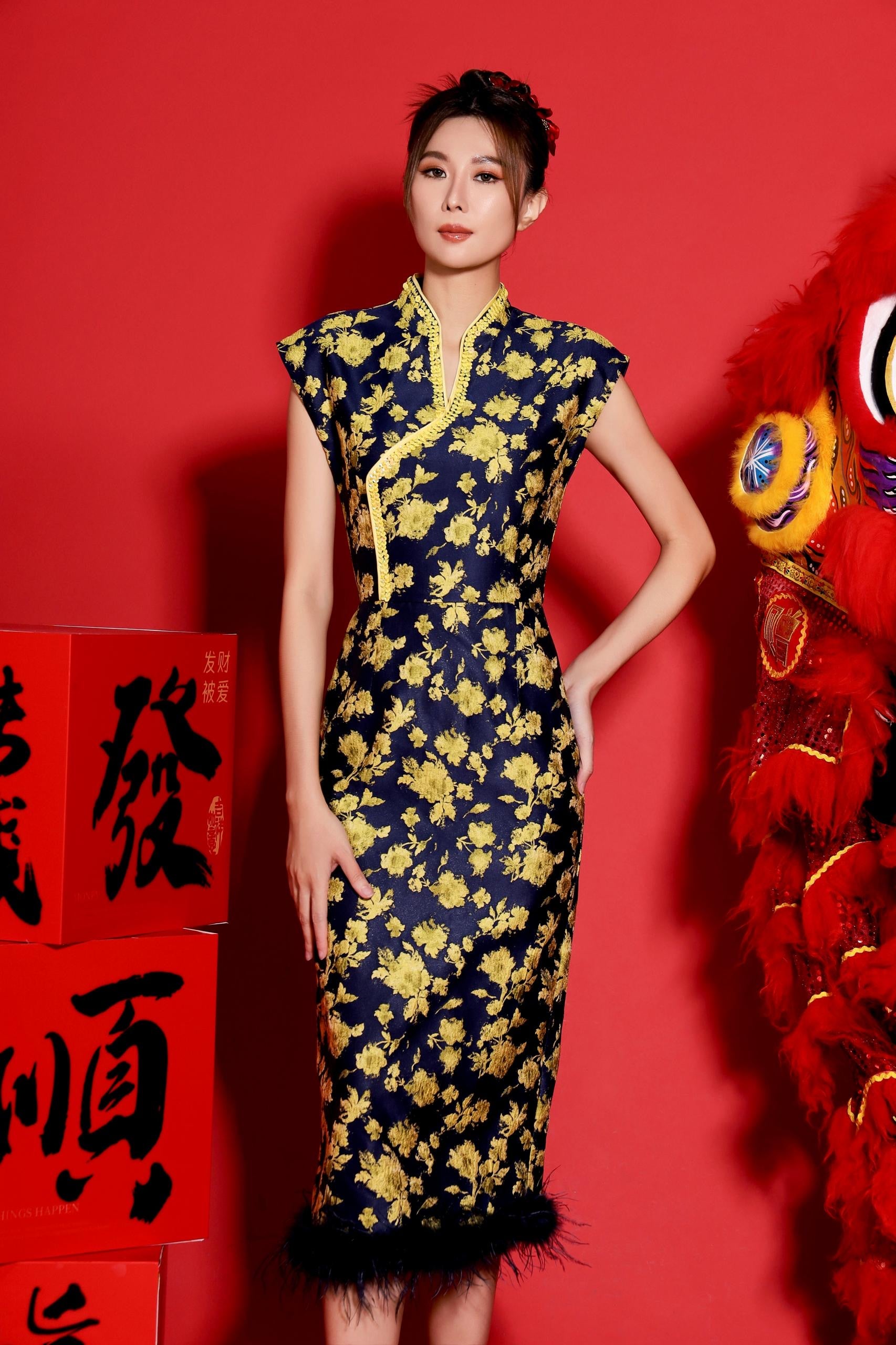 white christmas dresses Embroidered Black A-Line Qipao / Cheongsam Party Dress white christmas dresses Embroidered Black A-Line Qipao / Cheongsam Party Dress