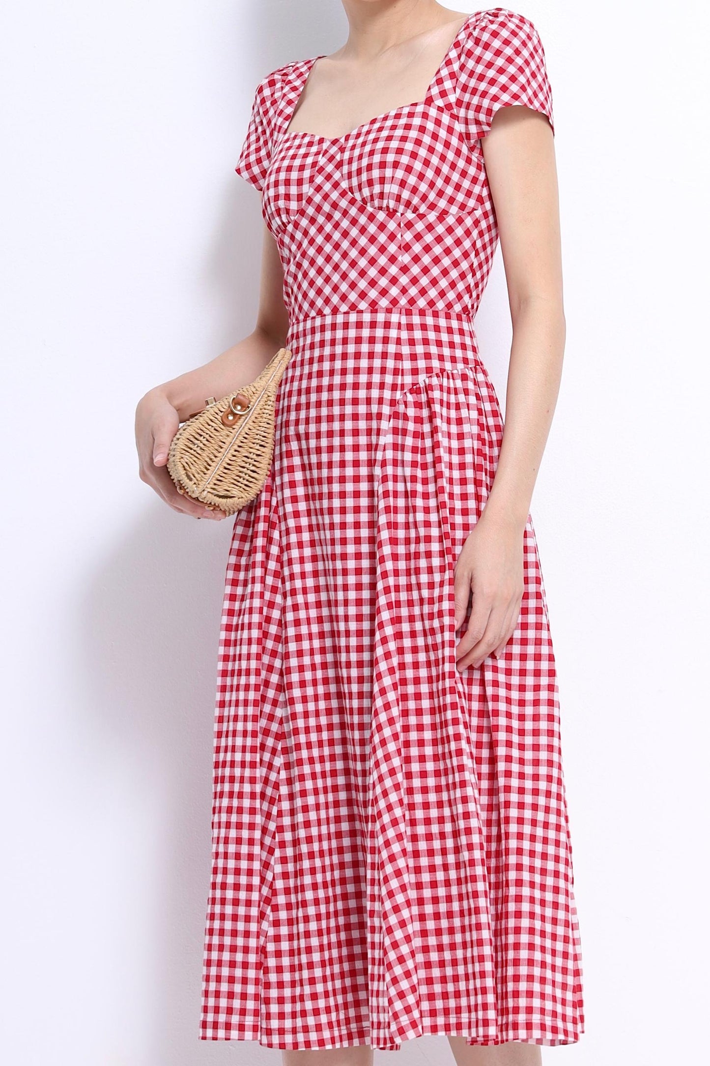 Elise Sweet Heart Checkered Dress