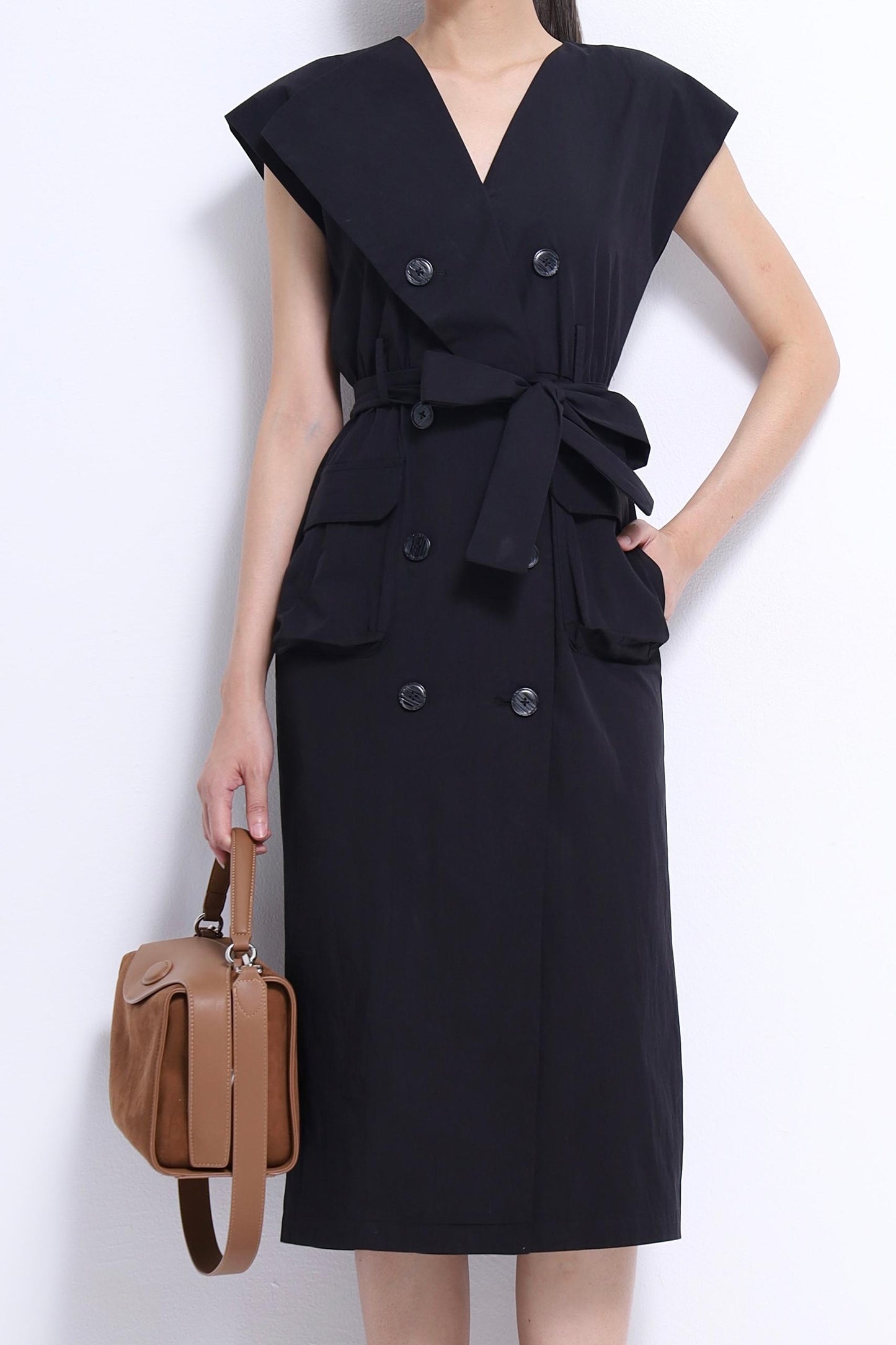 Mona V-Neck Trench Dress