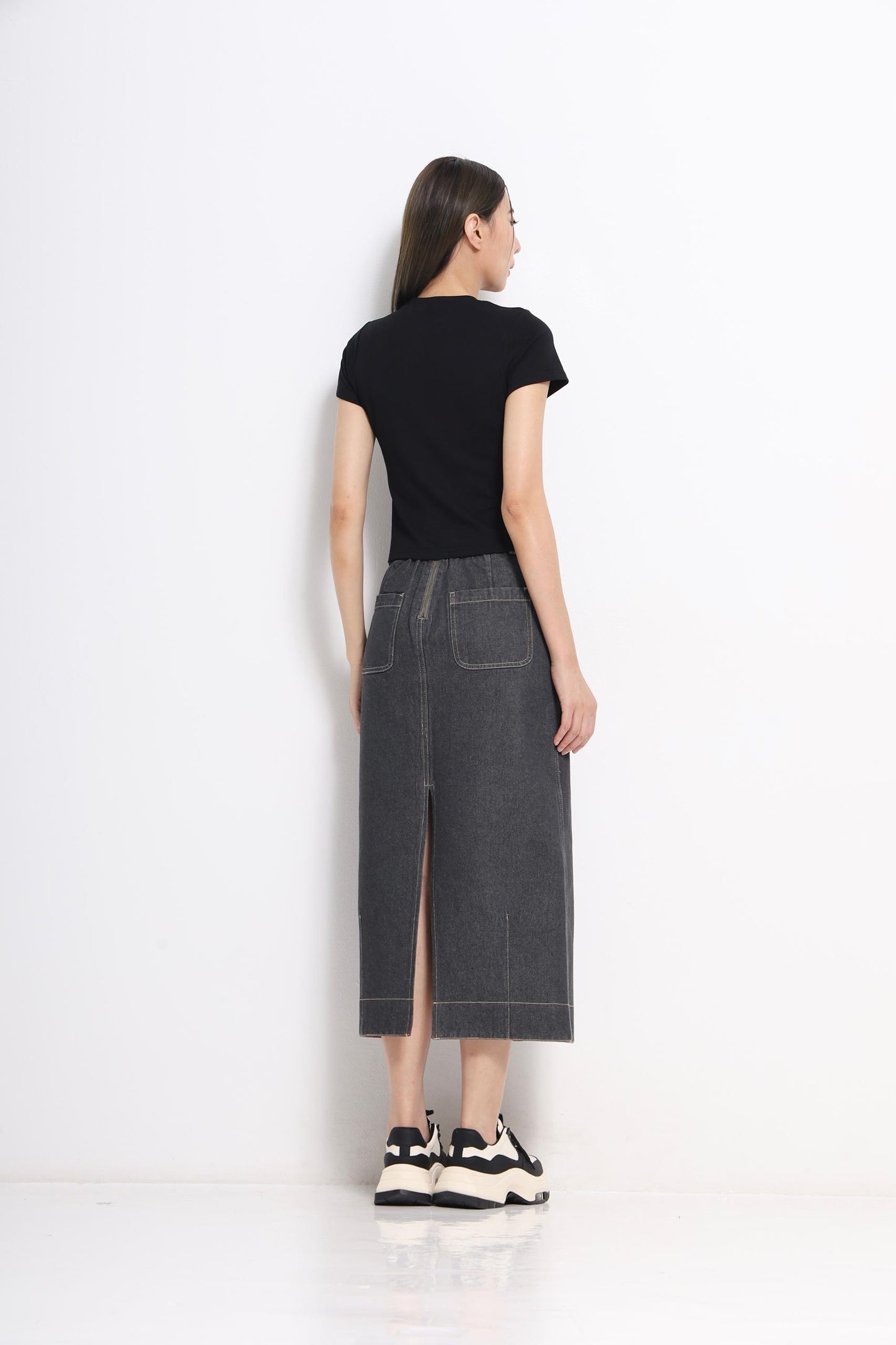 Denise Bicolor Denim Skirt