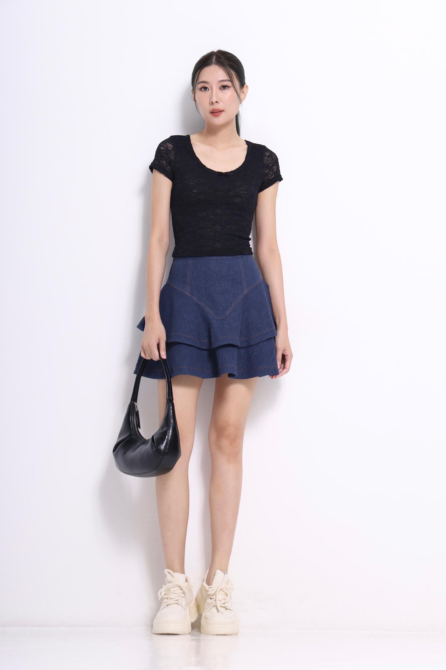 Caroline Denim Layered Skirt