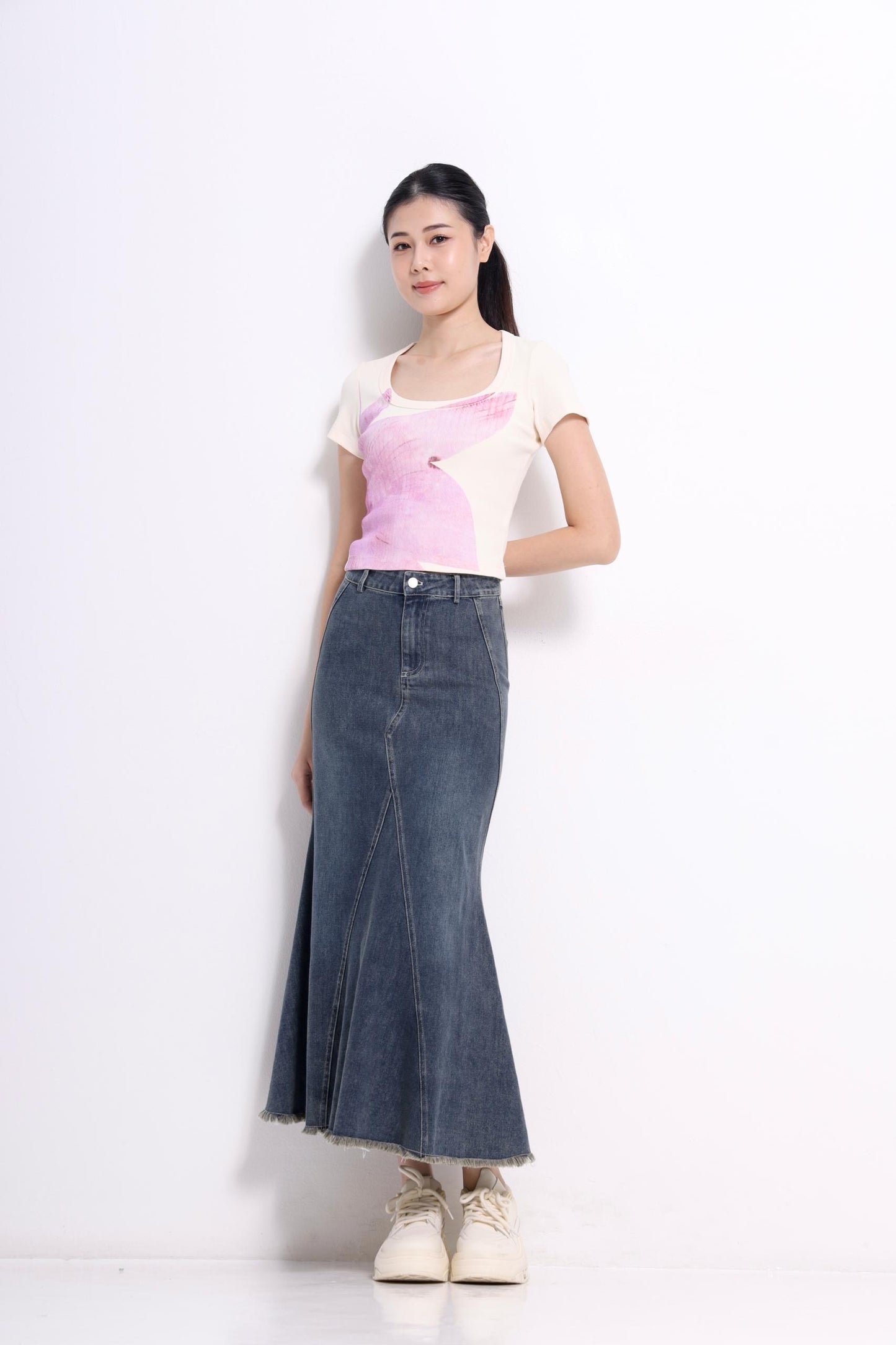 Azalea High Waisted Denim Mermaid Skirt