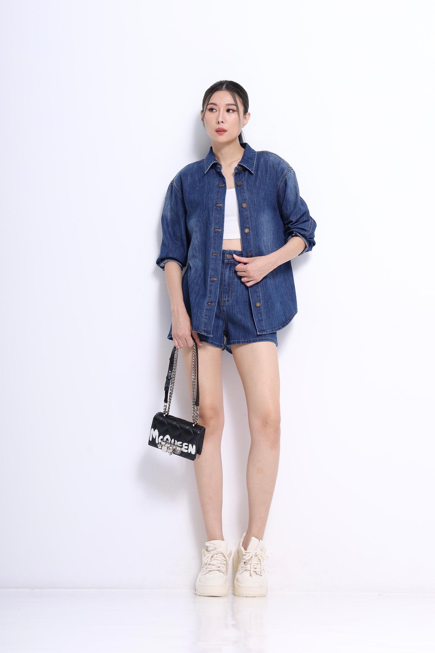 Mandy Washed Denim Shorts