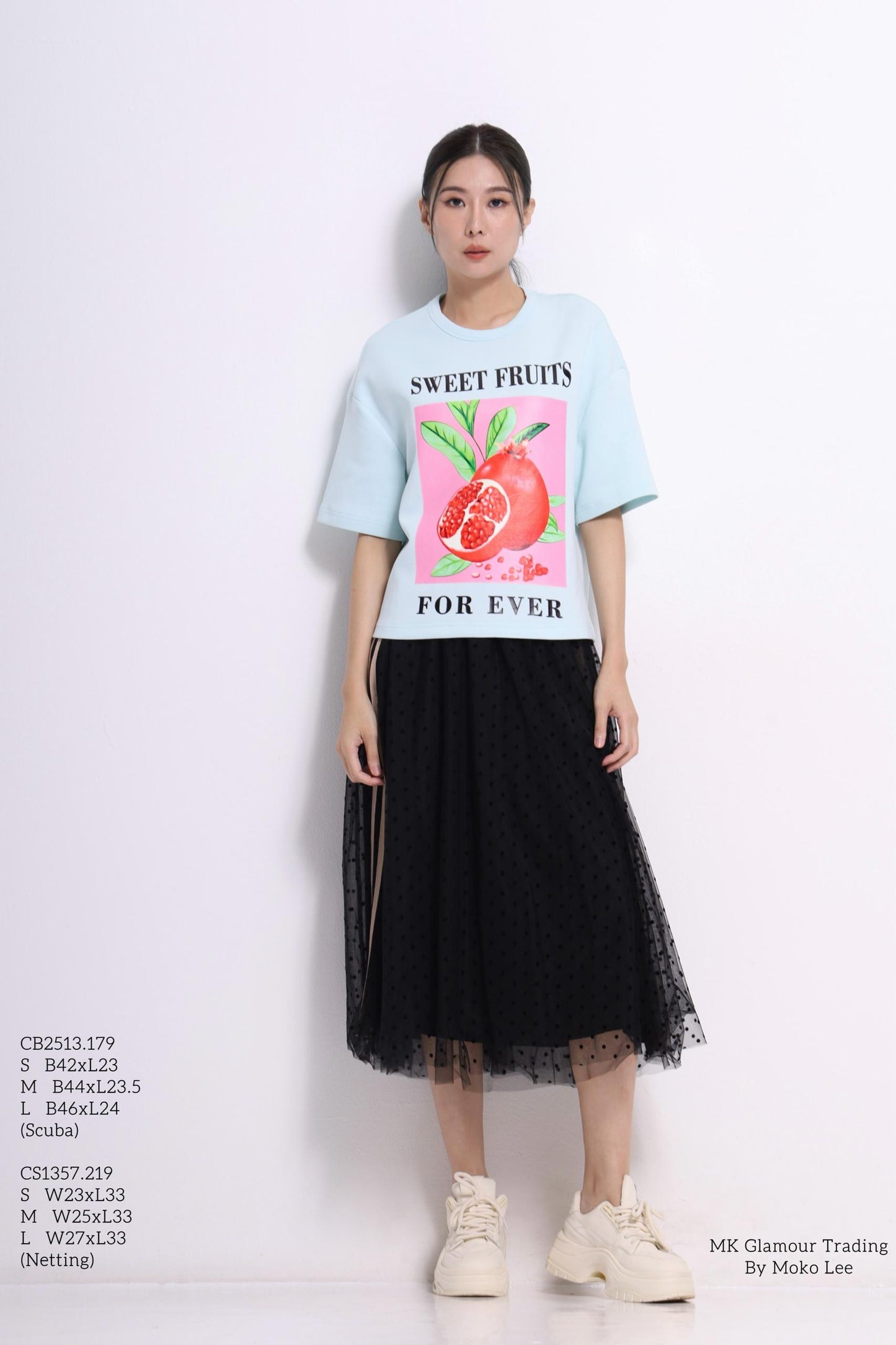 Pomegranate Printed Scuba Tee