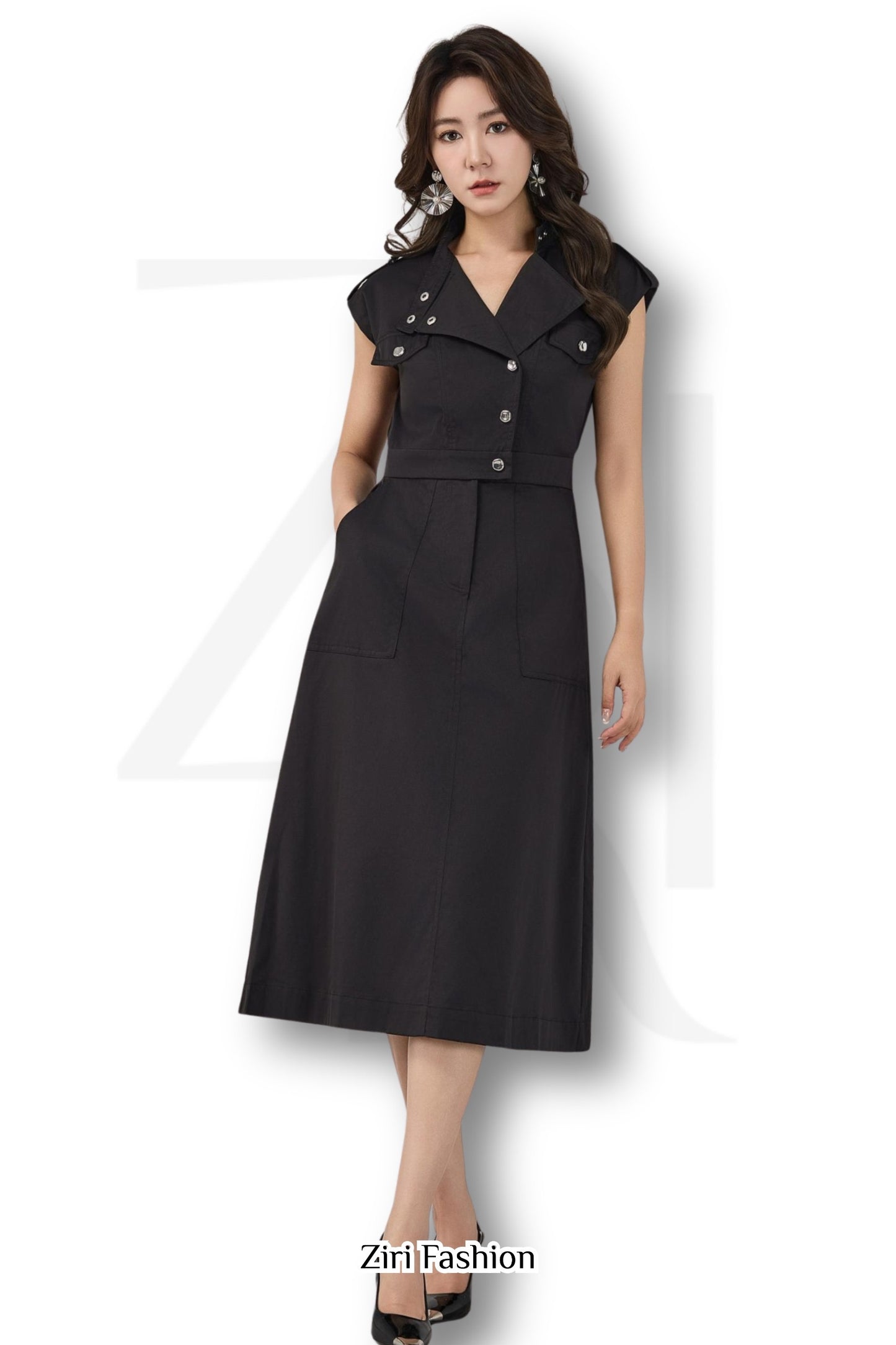 Ziri Trench Midi Dress