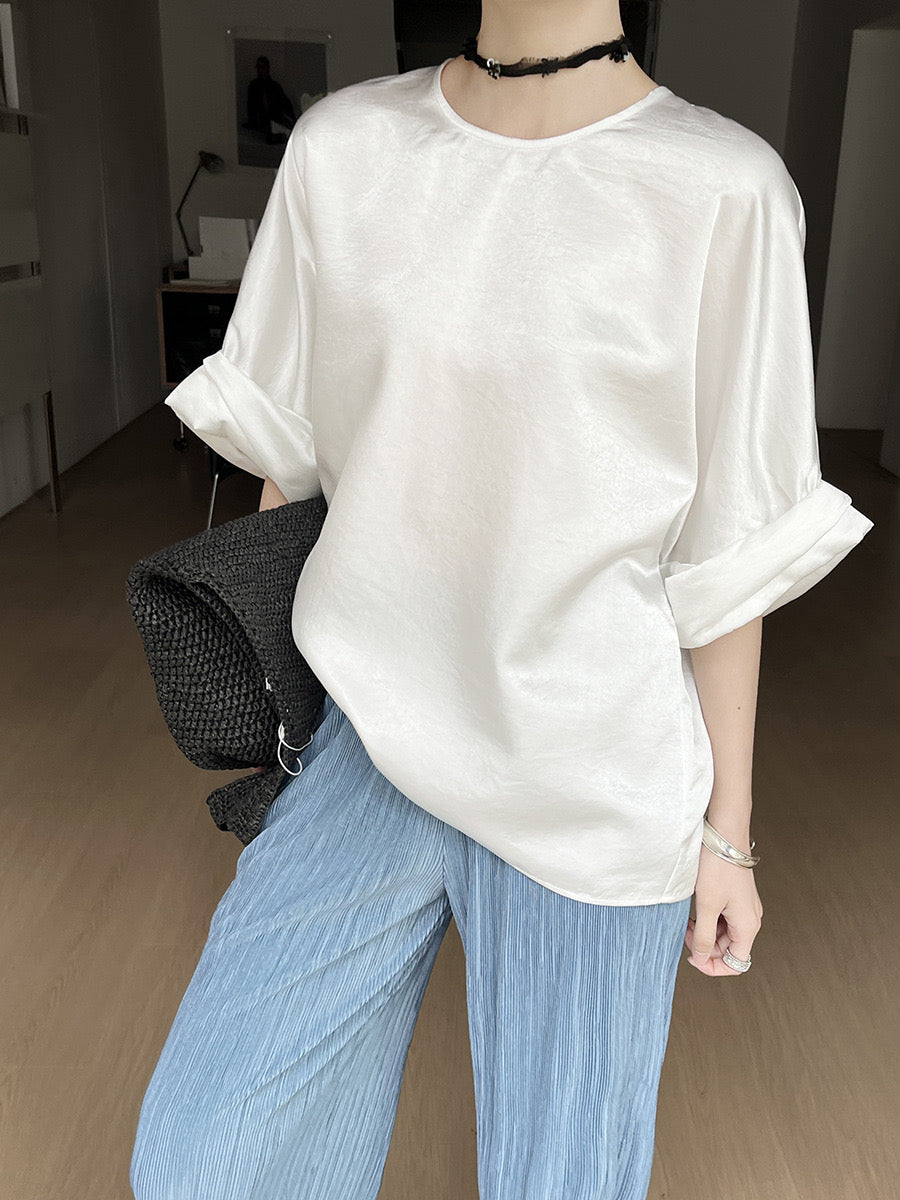 Hoo Oversized Satin Top