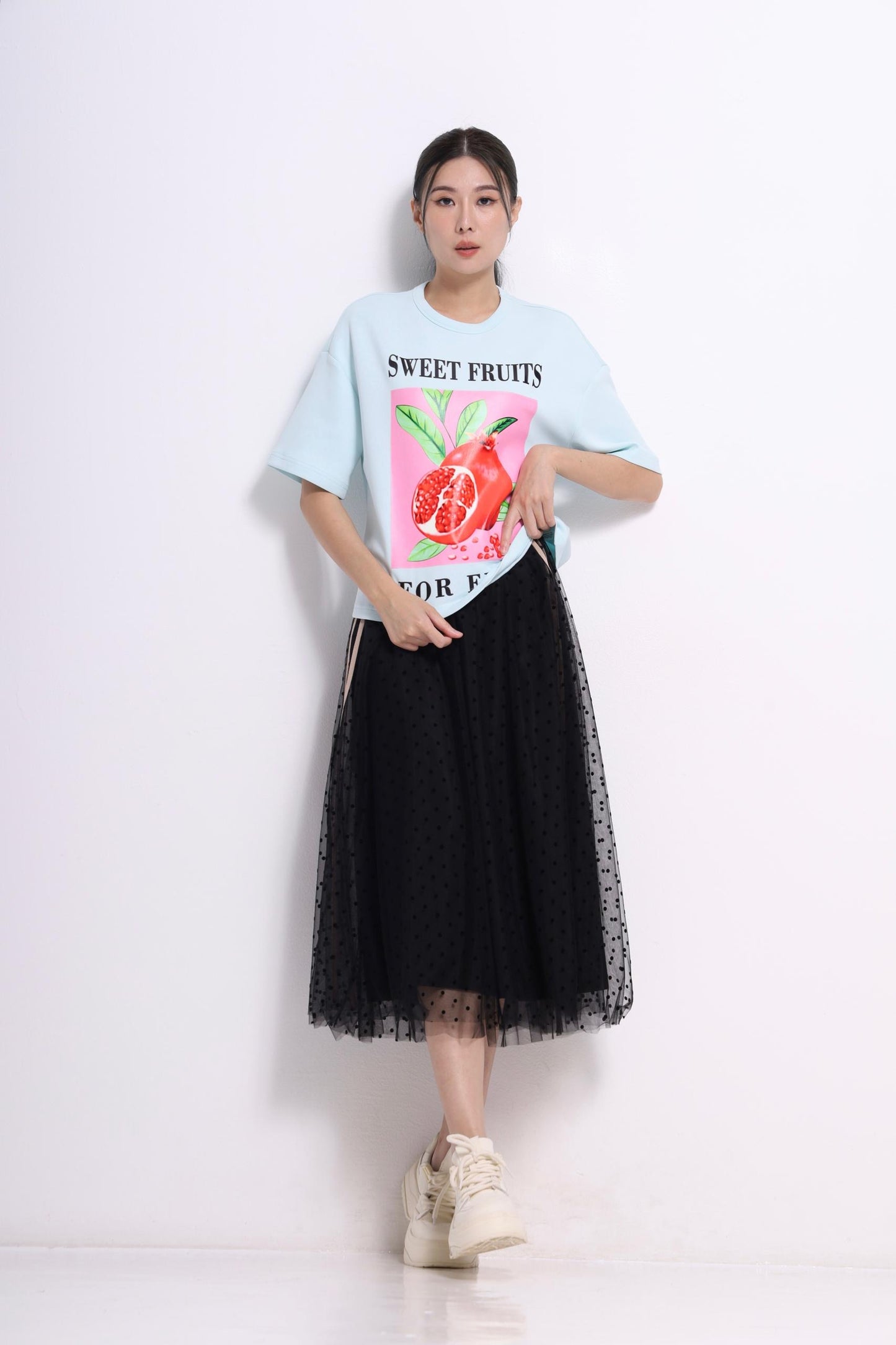 Pomegranate Printed Scuba Tee