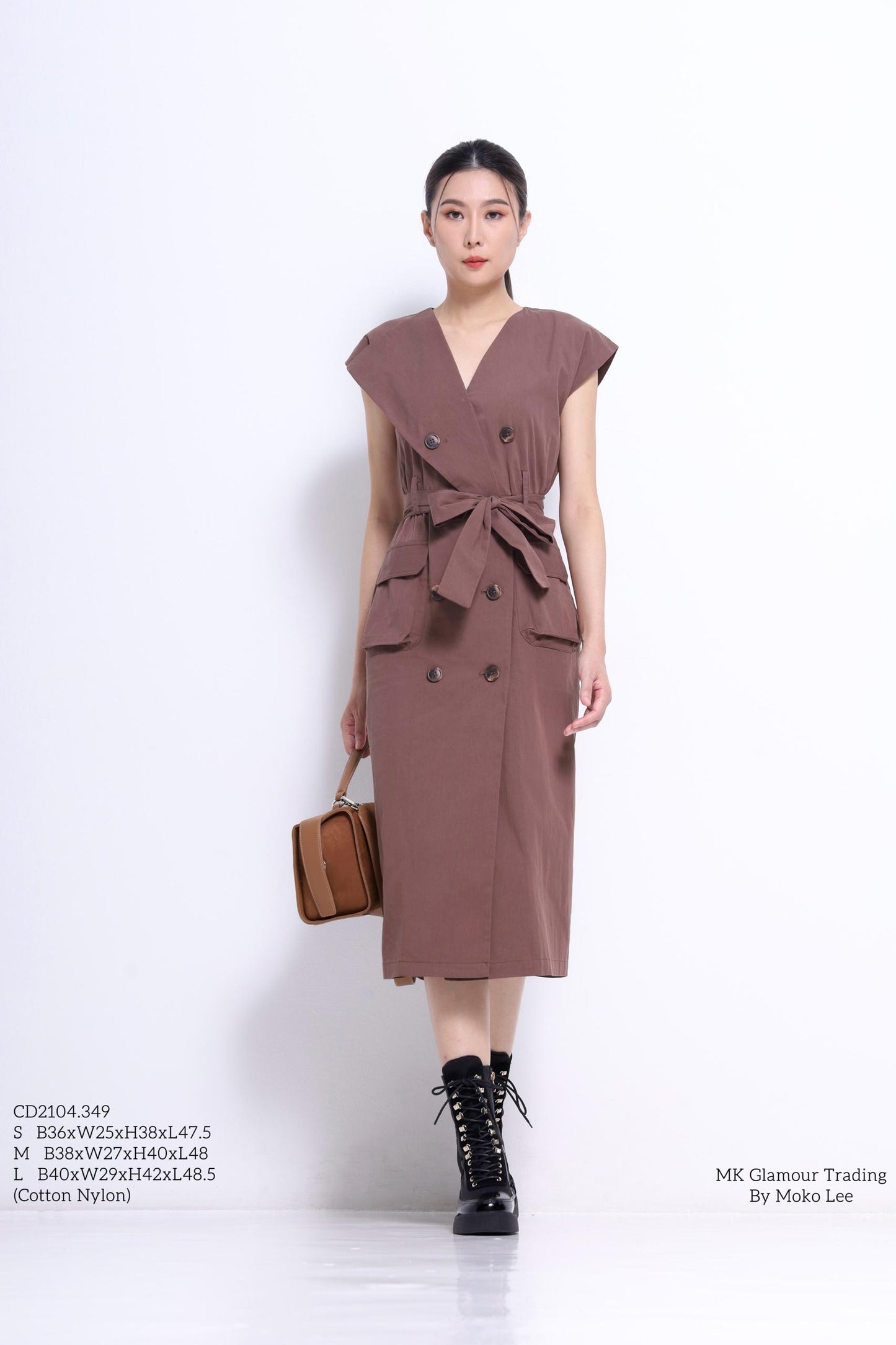 Mona V-Neck Trench Dress